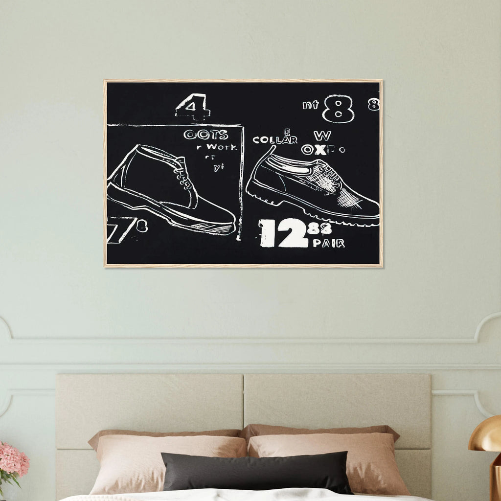 Work Boots Framed Poster | Andy Warhol Framed Prints Wall Art | Andy Warhol Prints
