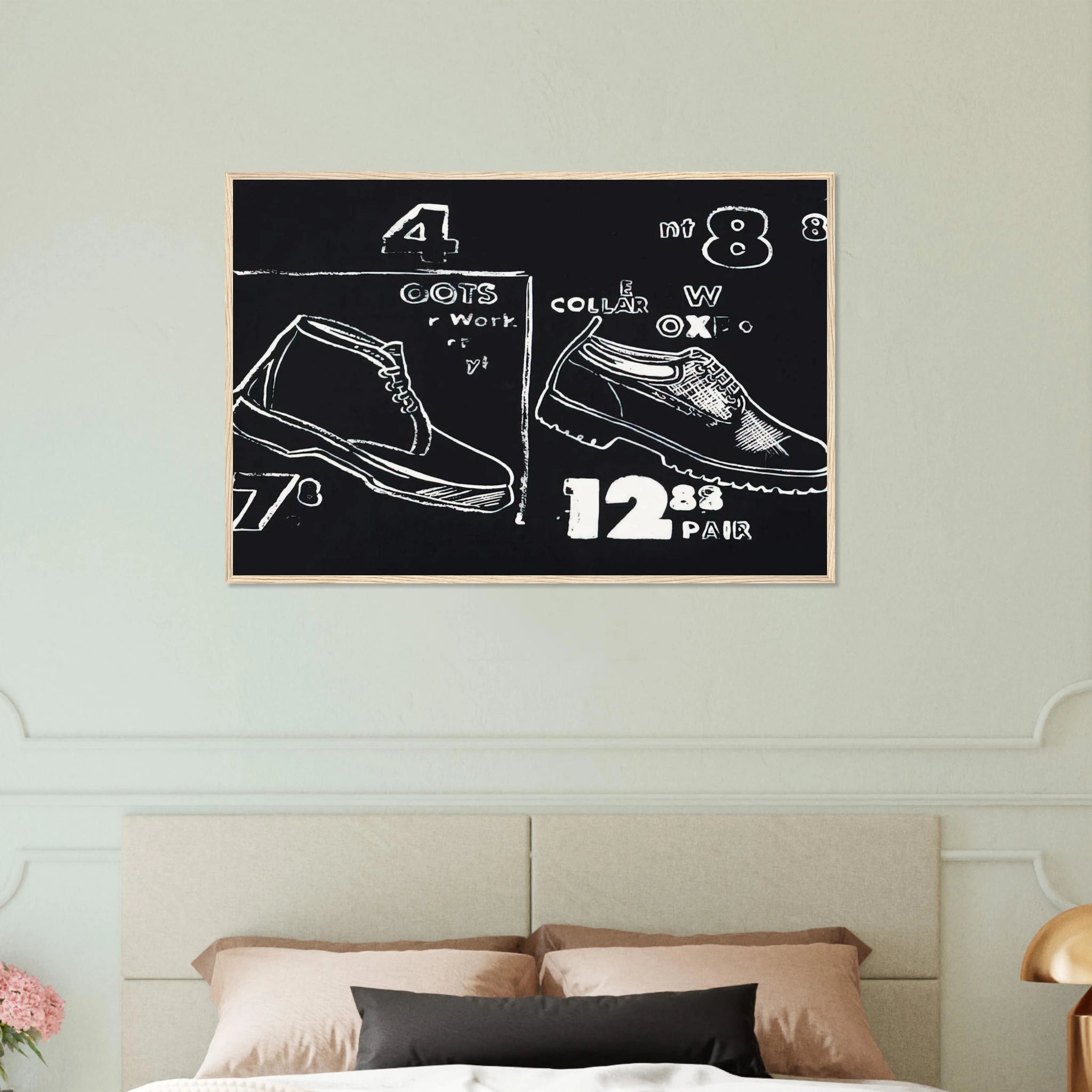 Work Boots Framed Poster | Andy Warhol Framed Prints Wall Art | Andy Warhol Prints