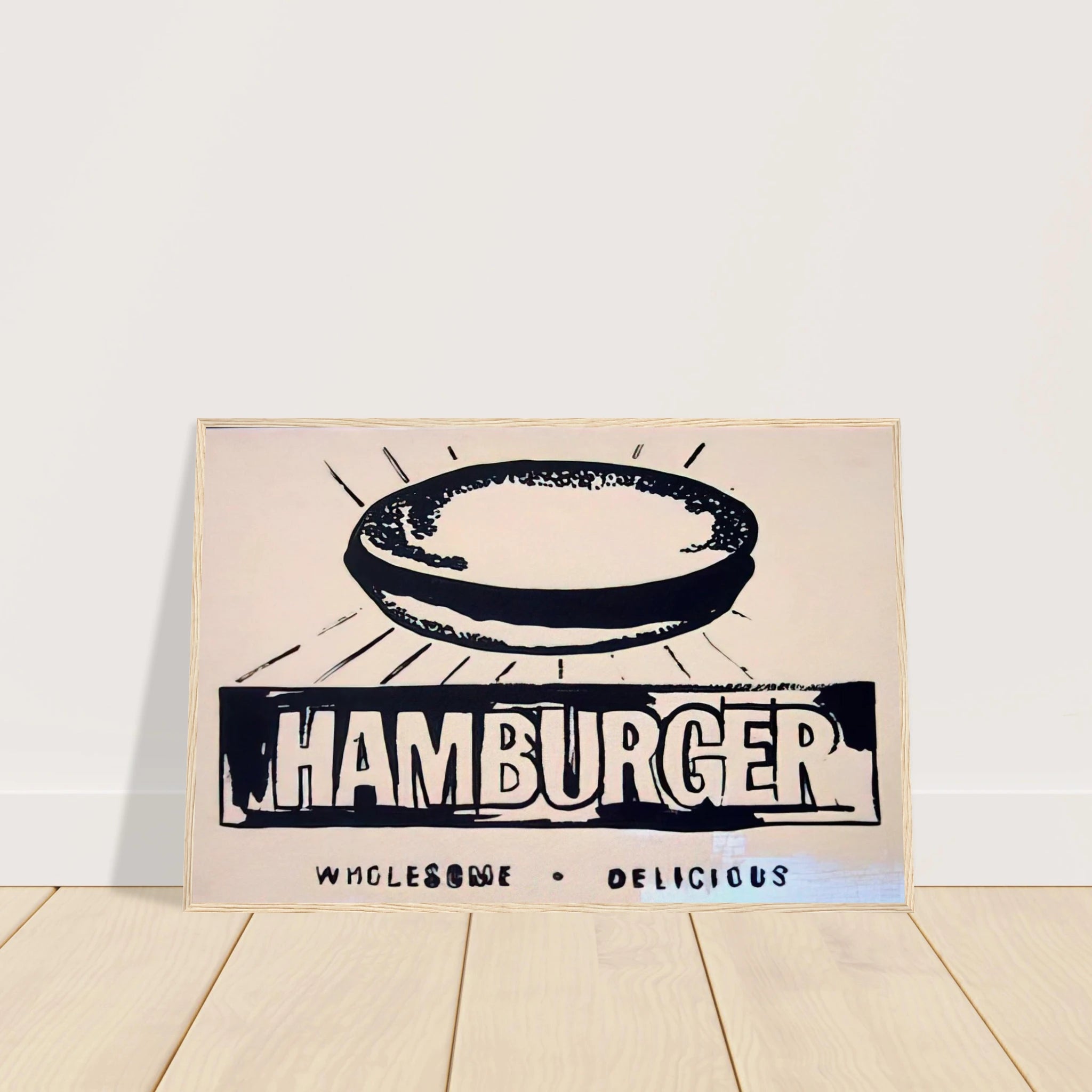 Hamburger  beige  Framed Poster | Andy Warhol Framed Prints Wall Art | Andy Warhol Prints