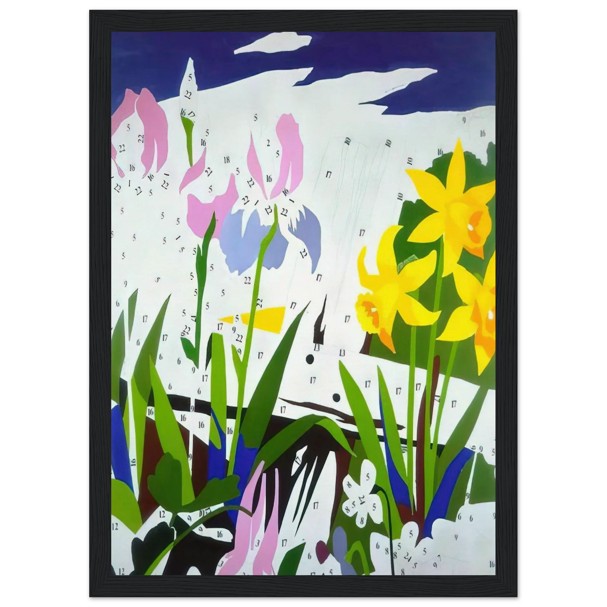 Do It Yourself  Flowers  Framed Poster | Andy Warhol Framed Prints Wall Art | Andy Warhol Prints