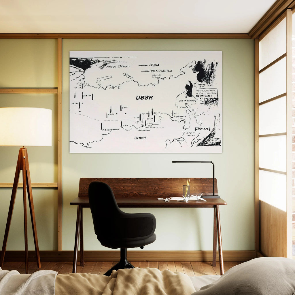Map of Eastern U.S.S.R. Missile Bases Poster | Andy Warhol Poster | Andy Warhol Prints