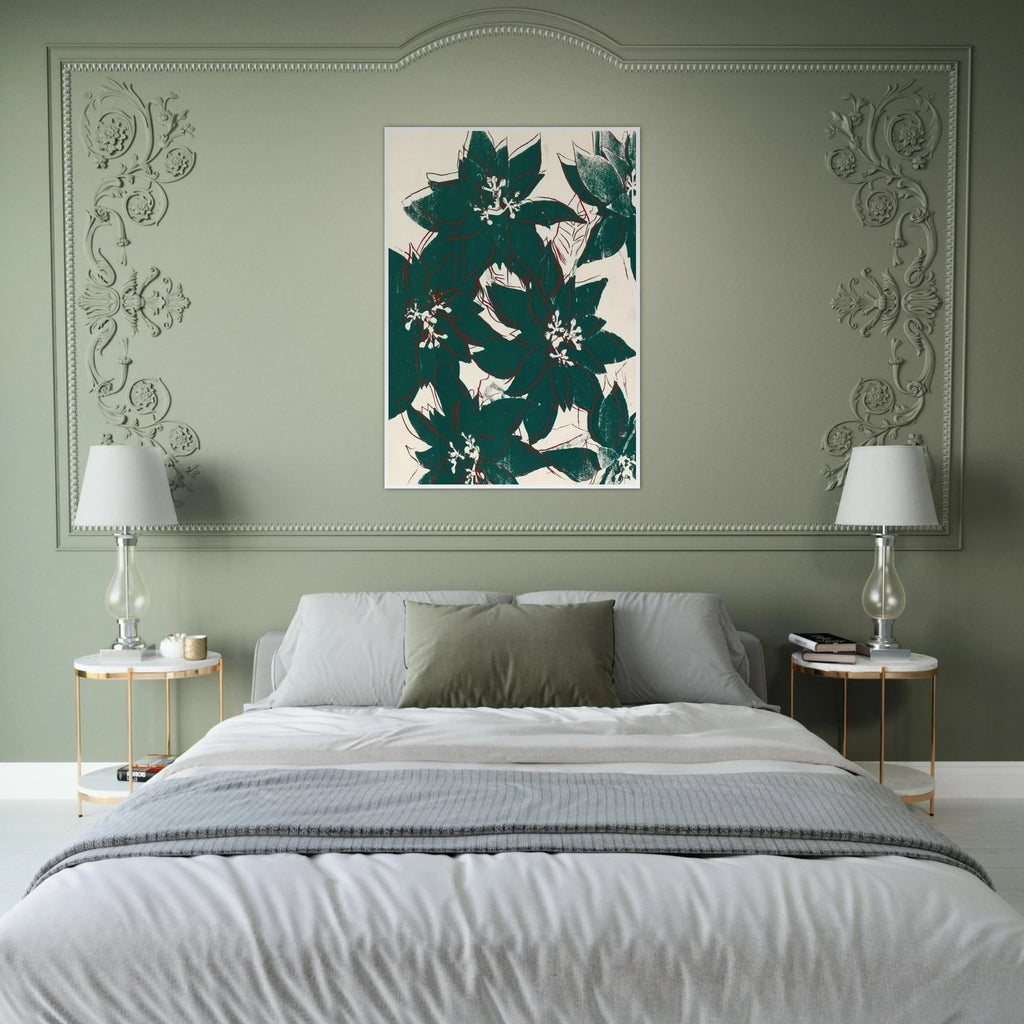 Poinsetta Framed Poster | Andy Warhol Framed Prints Wall Art | Andy Warhol Prints