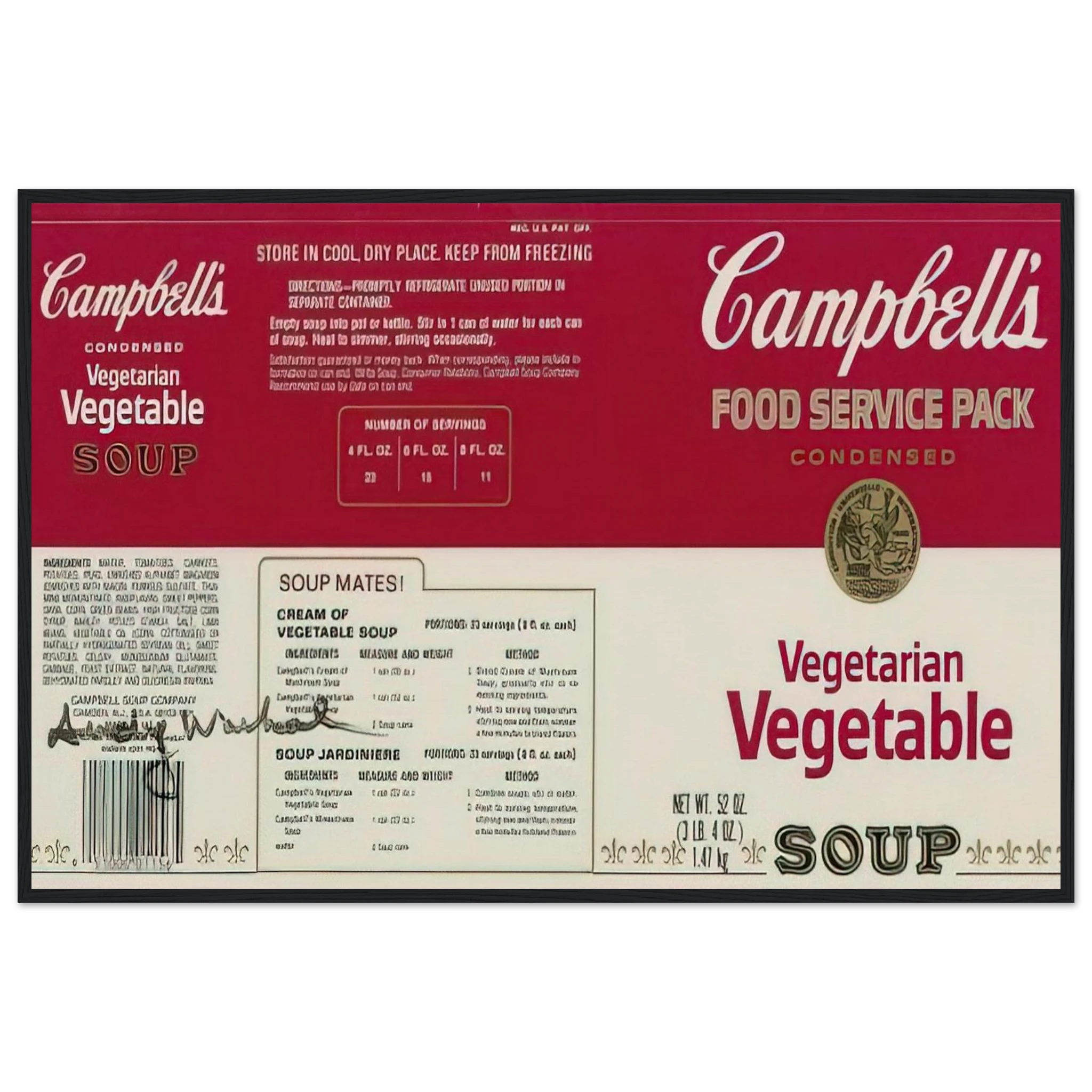 Campbell Soup Company Framed Poster | Andy Warhol Framed Prints Wall Art | Andy Warhol Prints