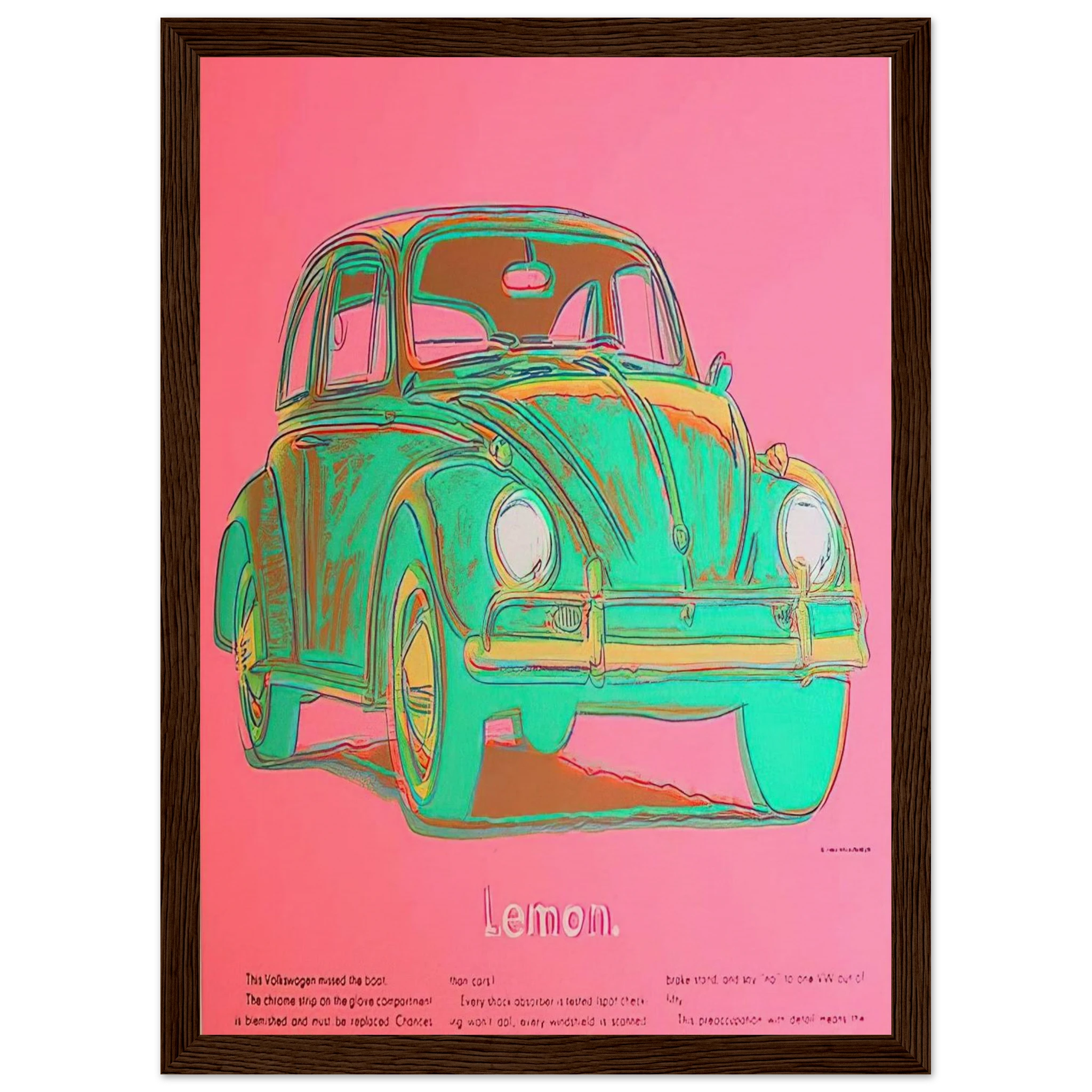 Volkswagen Framed Poster | Andy Warhol Framed Prints Wall Art | Andy Warhol Prints