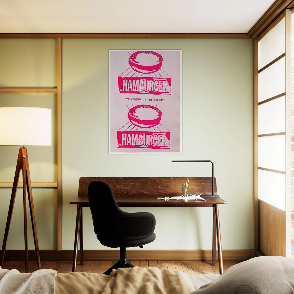 Double Hamburger Framed Poster | Andy Warhol Framed Prints Wall Art | Andy Warhol Prints