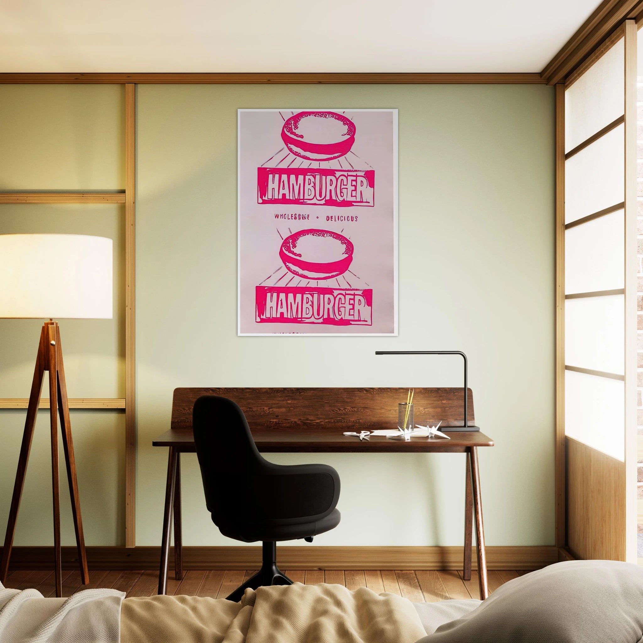 Double Hamburger Framed Poster | Andy Warhol Framed Prints Wall Art | Andy Warhol Prints