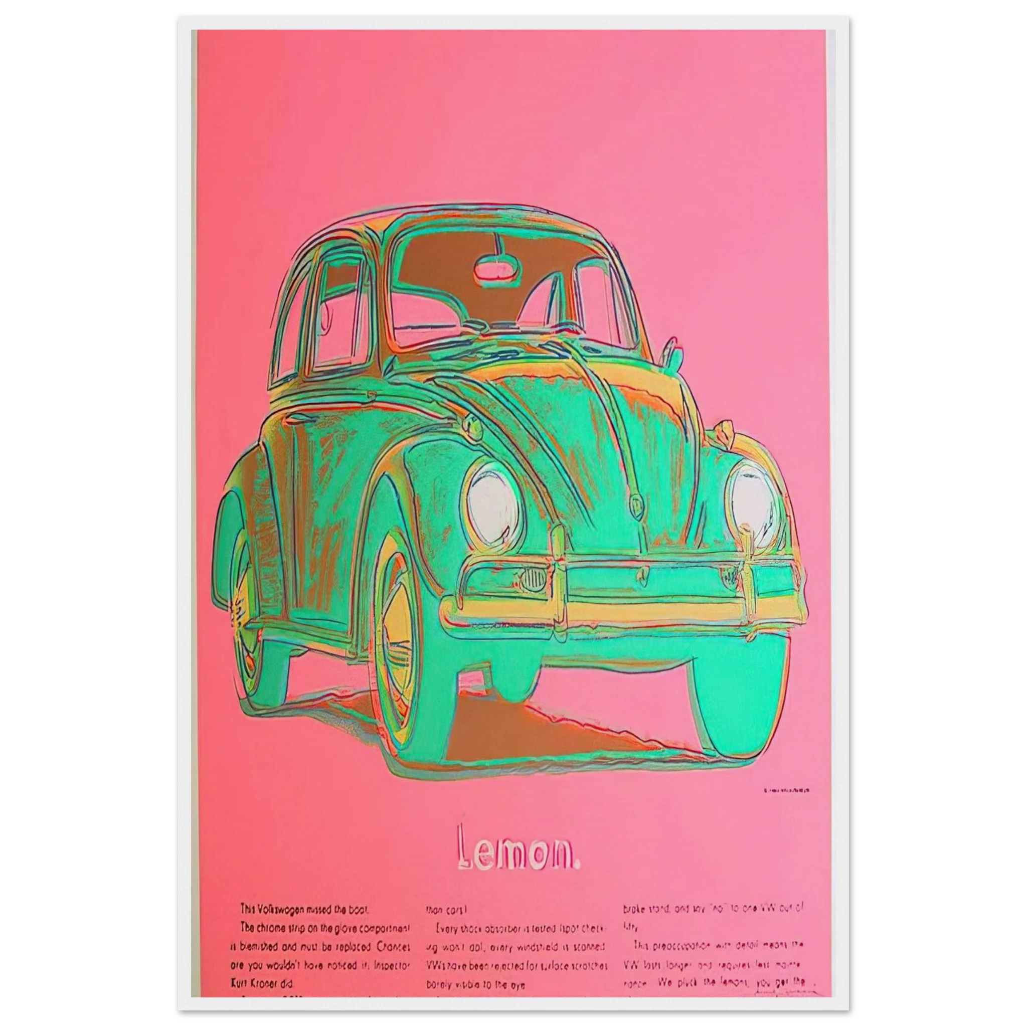 Volkswagen Framed Poster | Andy Warhol Framed Prints Wall Art | Andy Warhol Prints