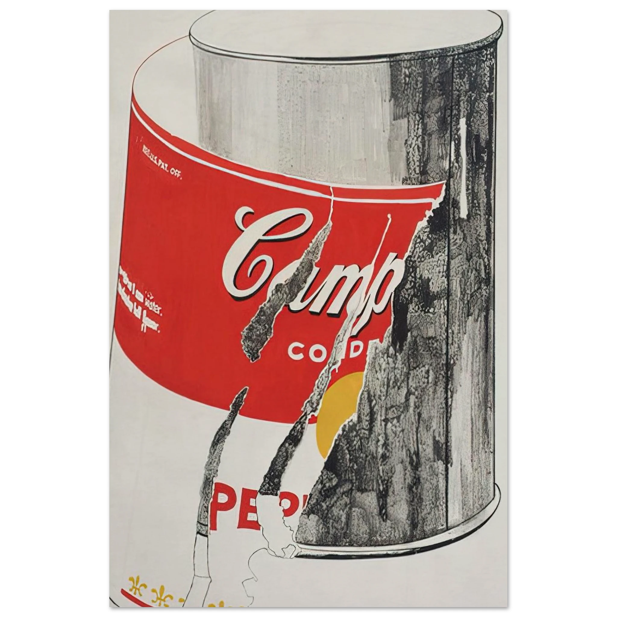 Big Torn Campbell's Soup Can  Pepper Pot  Poster | Andy Warhol Poster | Andy Warhol Prints