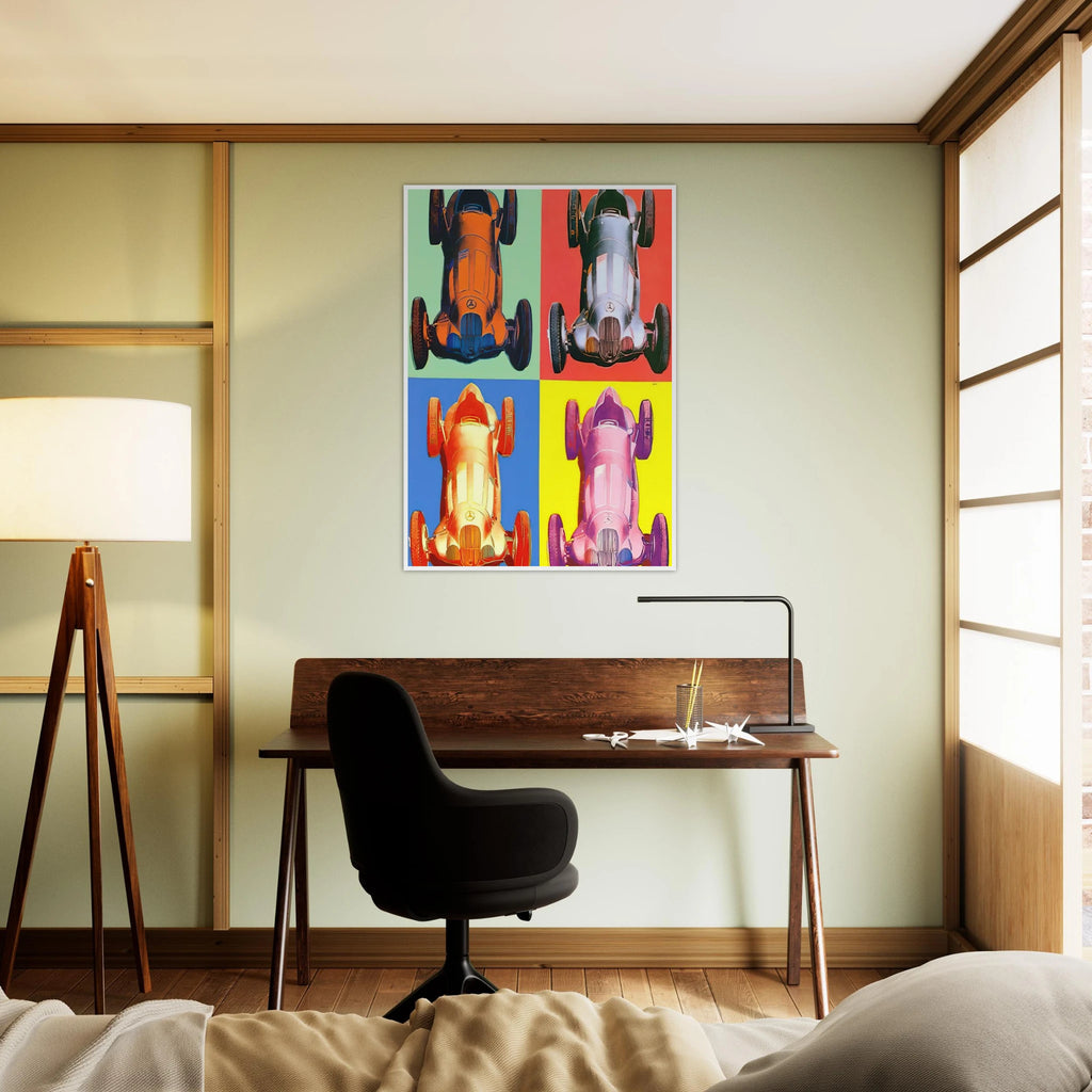 Benz Racing Car Framed Poster | Andy Warhol Framed Prints Wall Art | Andy Warhol Prints