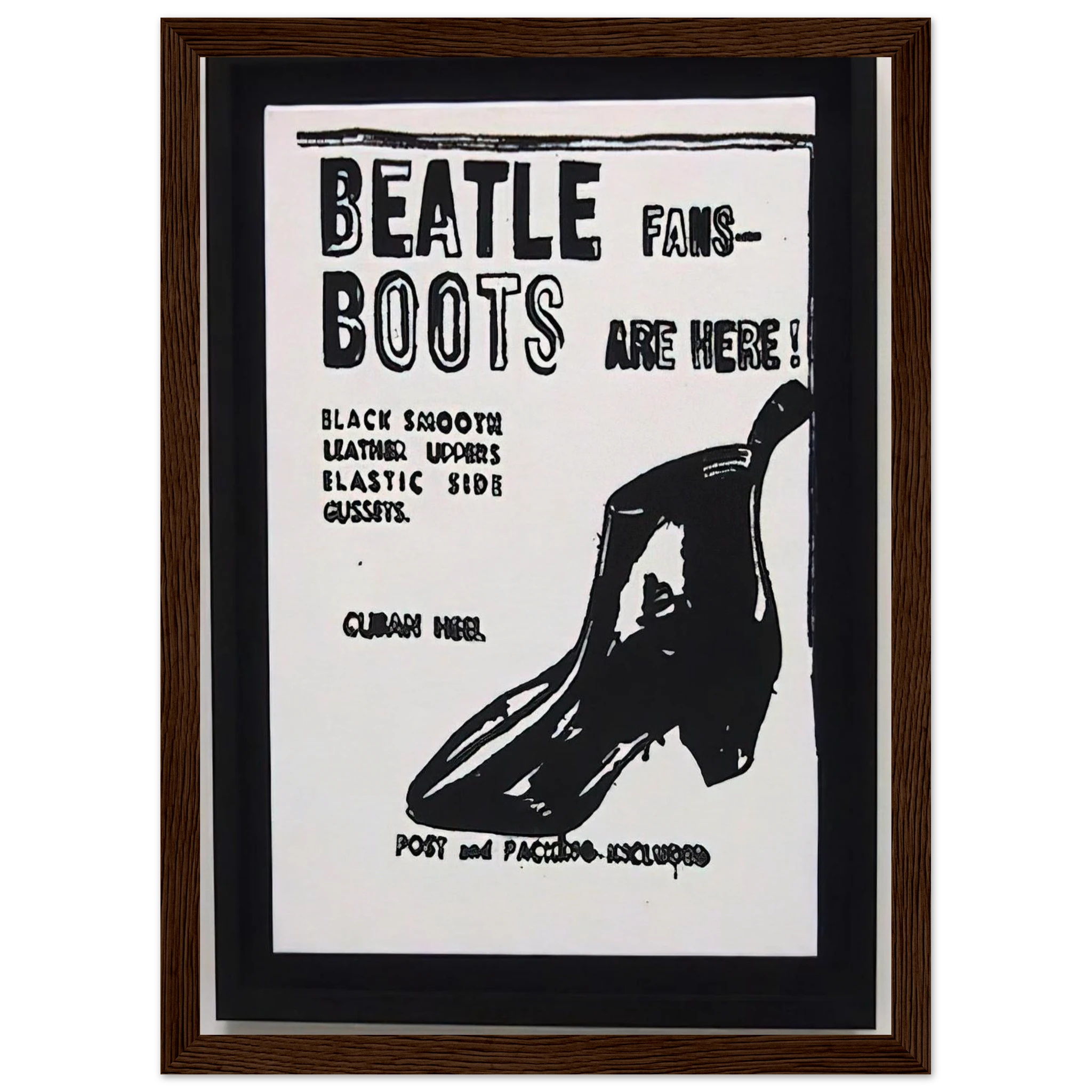 Beatle Boots Framed Poster | Andy Warhol Framed Prints Wall Art | Andy Warhol Prints