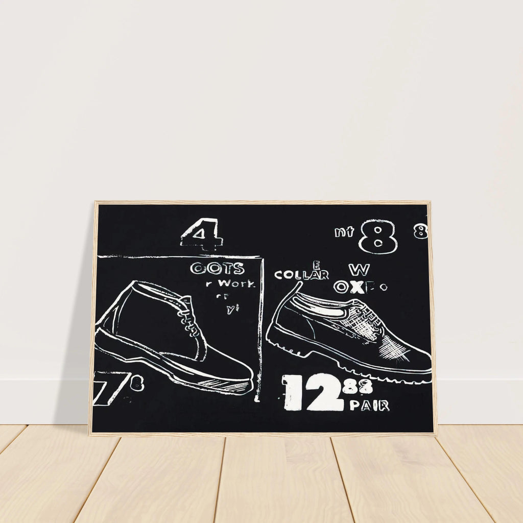 Work Boots Framed Poster | Andy Warhol Framed Prints Wall Art | Andy Warhol Prints