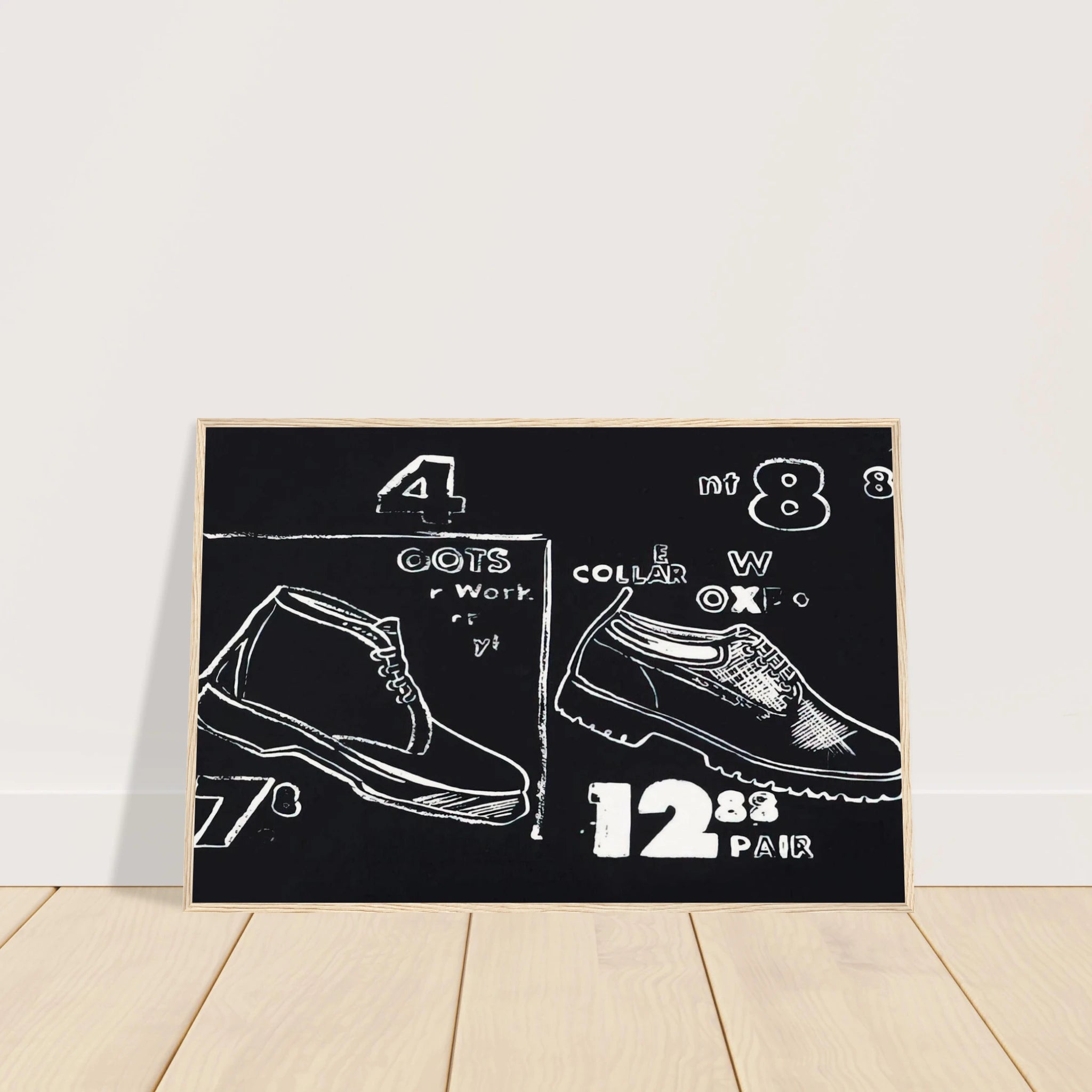 Work Boots Framed Poster | Andy Warhol Framed Prints Wall Art | Andy Warhol Prints