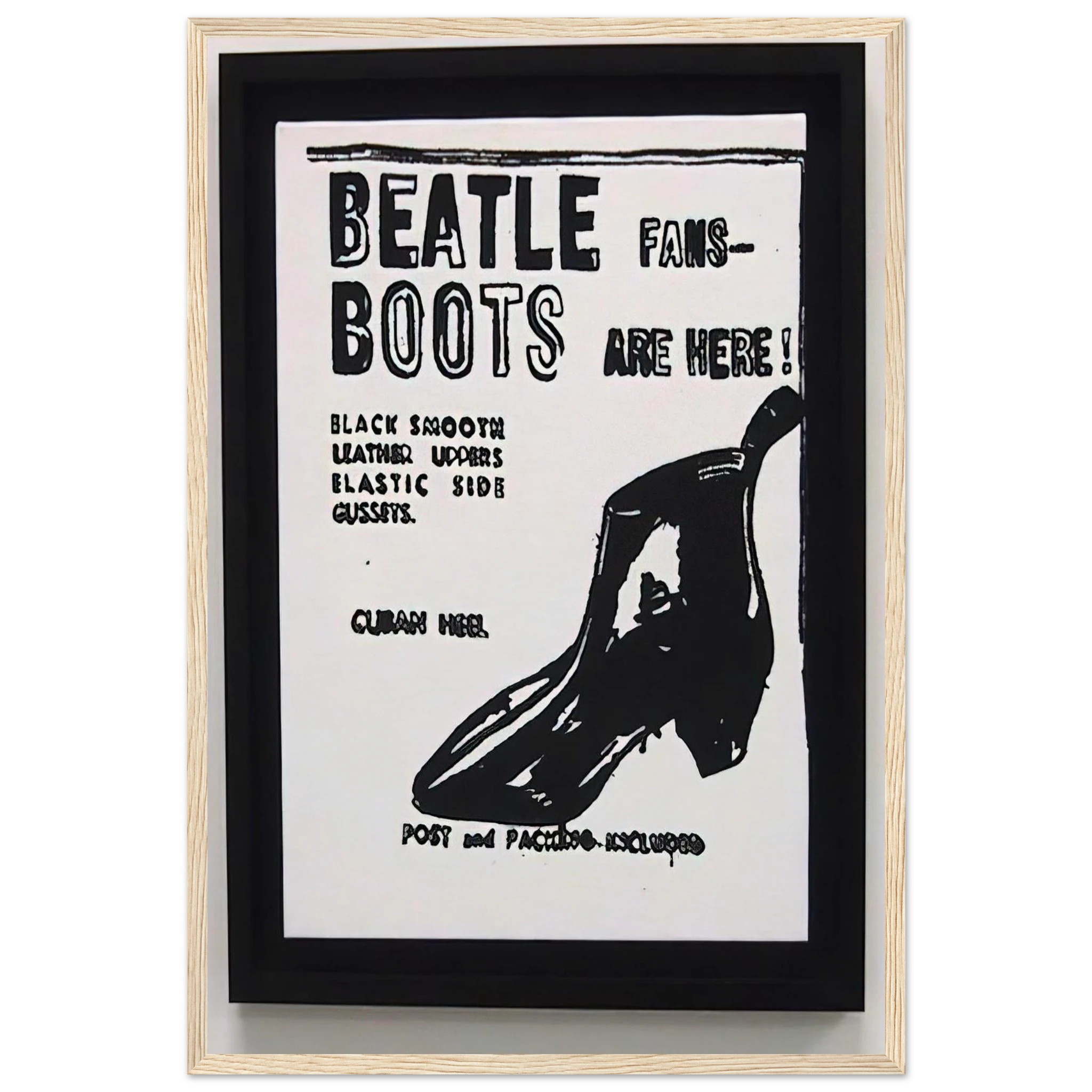 Beatle Boots Framed Poster | Andy Warhol Framed Prints Wall Art | Andy Warhol Prints