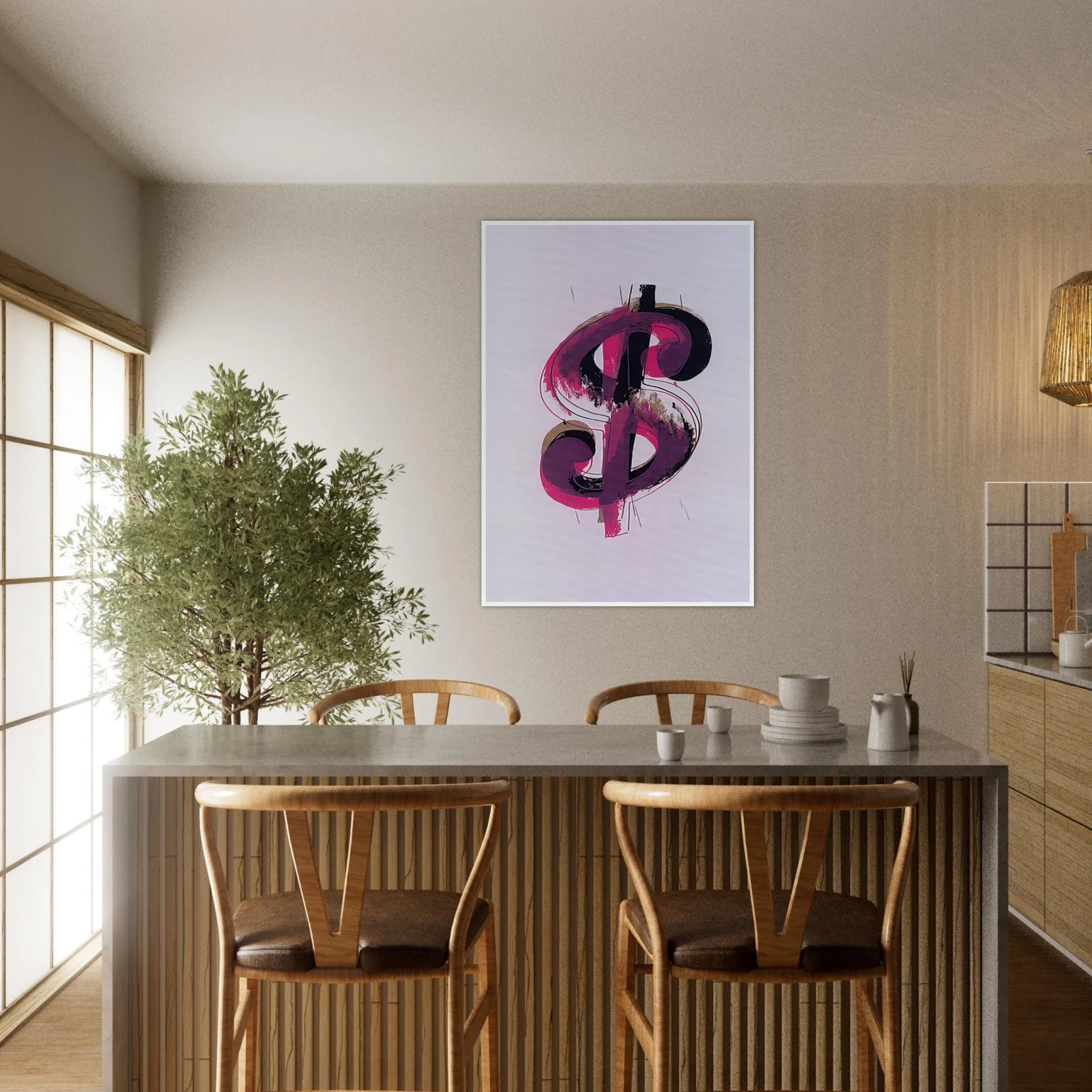 Paper Dollar Framed Poster | Andy Warhol Framed Prints Wall Art | Andy Warhol Prints