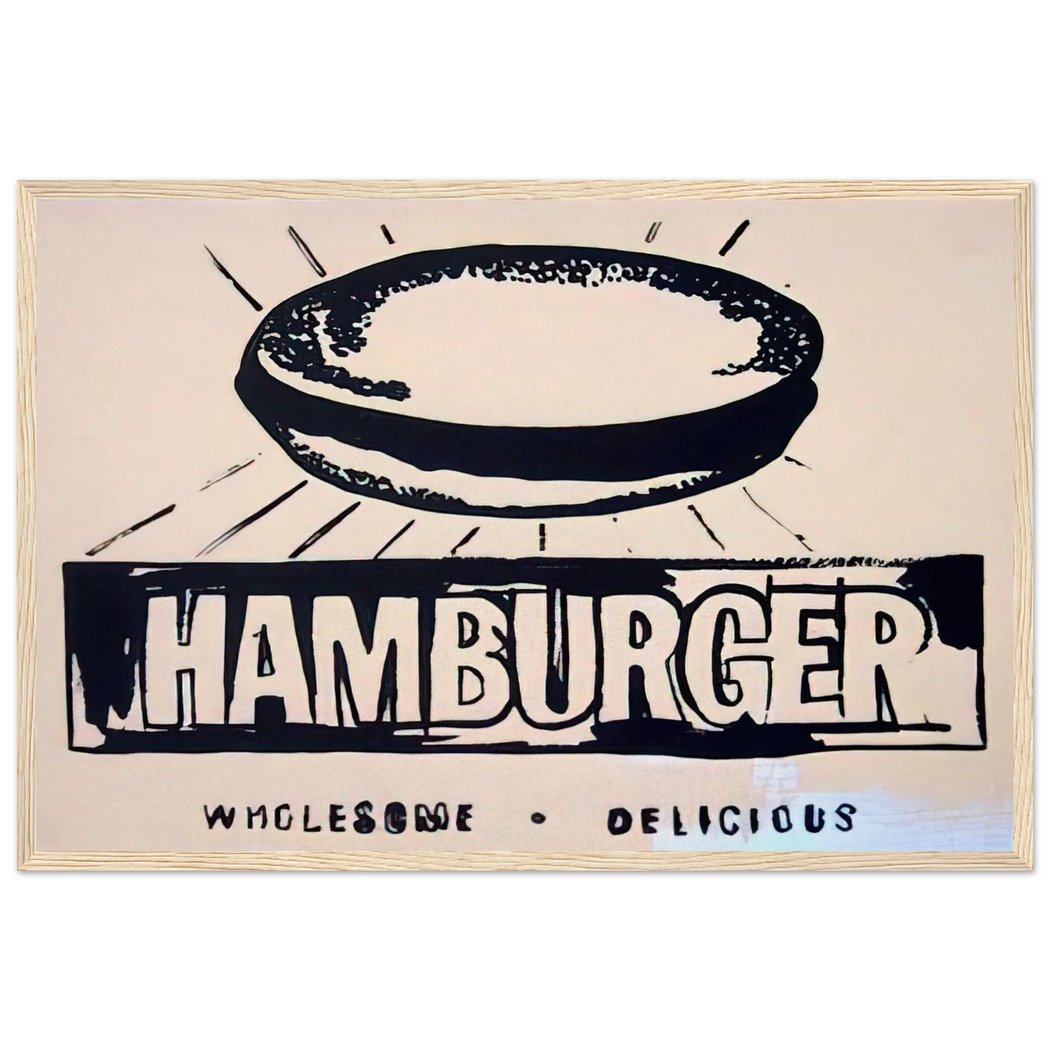 Hamburger  beige  Framed Poster | Andy Warhol Framed Prints Wall Art | Andy Warhol Prints