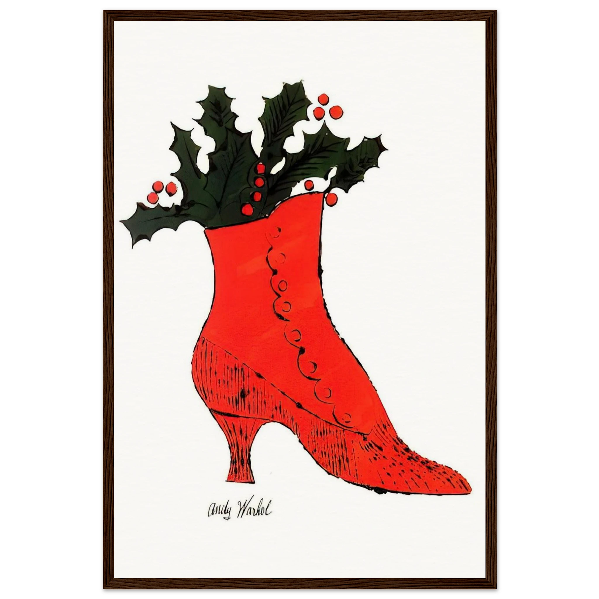 Untitled  red Boot Wit Holly  Framed Poster | Andy Warhol Framed Prints Wall Art | Andy Warhol Prints