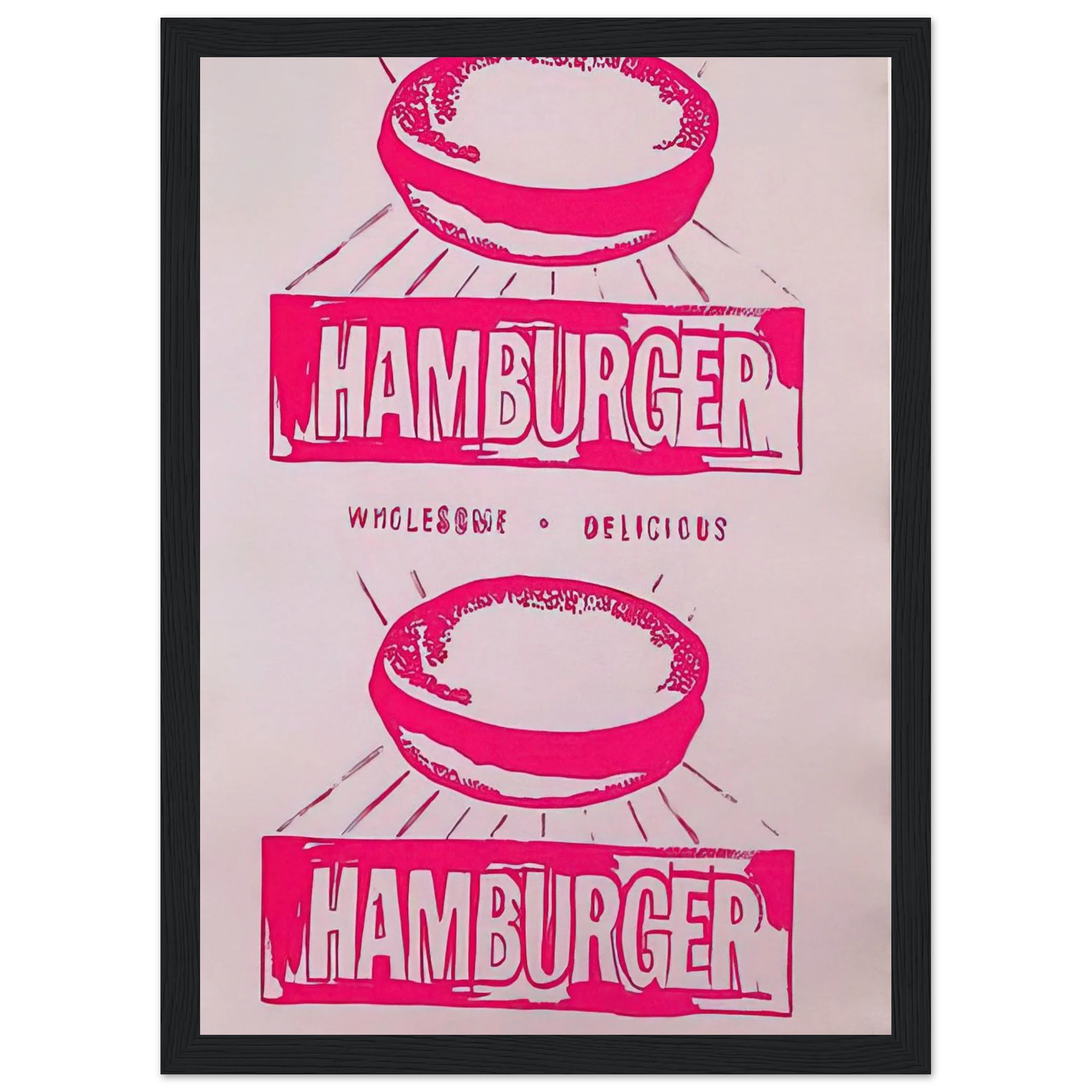 Double Hamburger Framed Poster | Andy Warhol Framed Prints Wall Art | Andy Warhol Prints