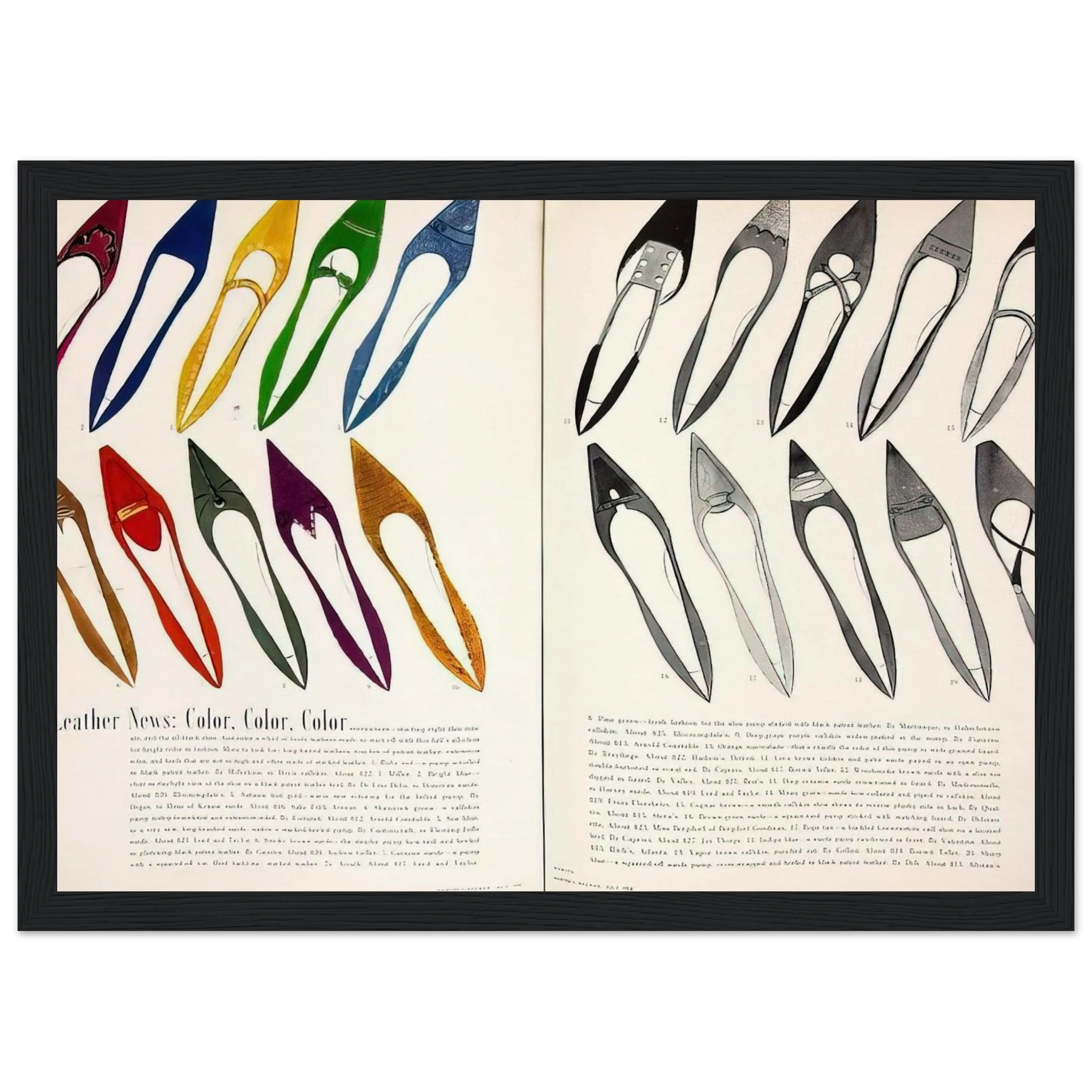 Shoe Advertisement for I.Miller  Harper's Bazzar  Framed Poster | Andy Warhol Framed Prints Wall Art | Andy Warhol Prints