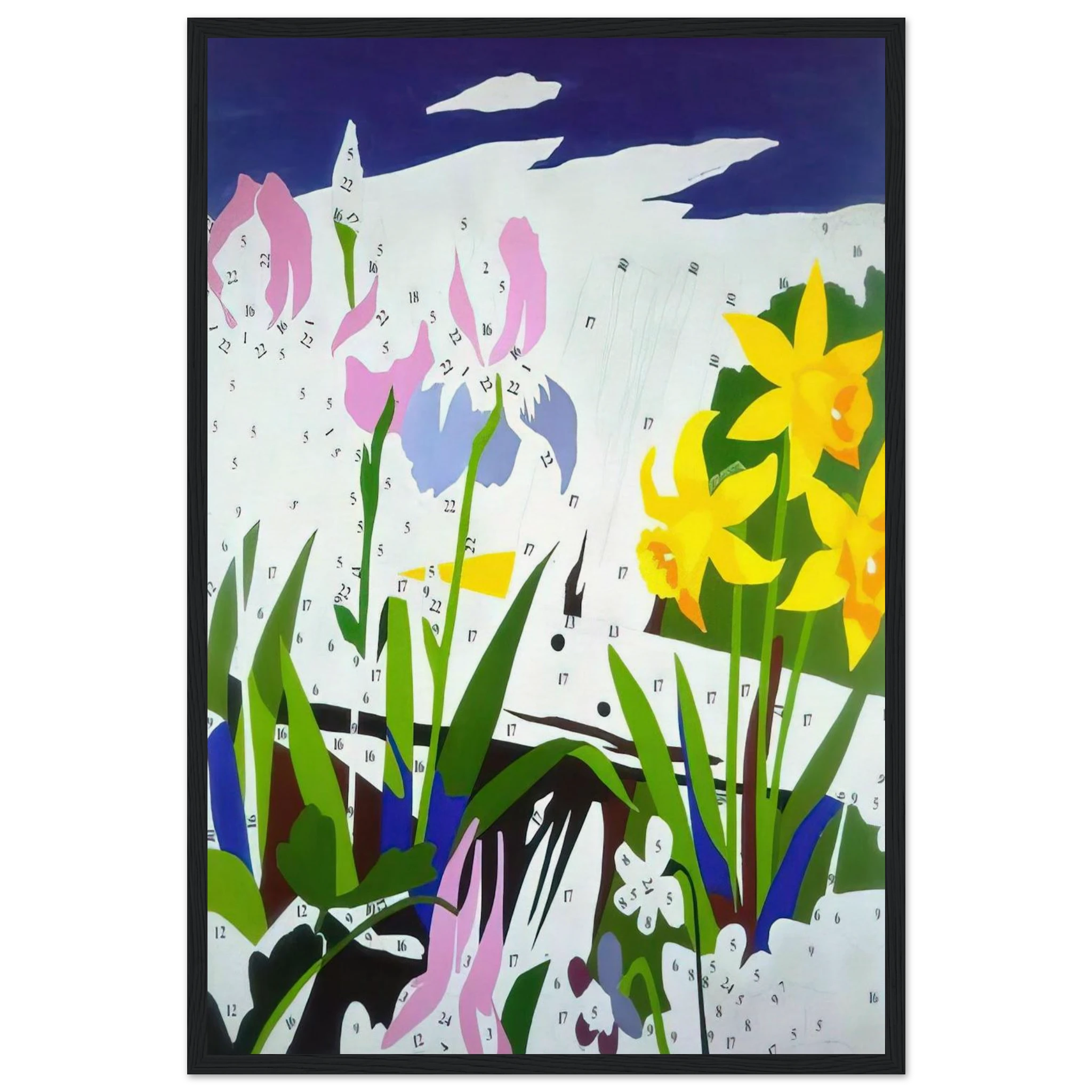 Do It Yourself  Flowers  Framed Poster | Andy Warhol Framed Prints Wall Art | Andy Warhol Prints