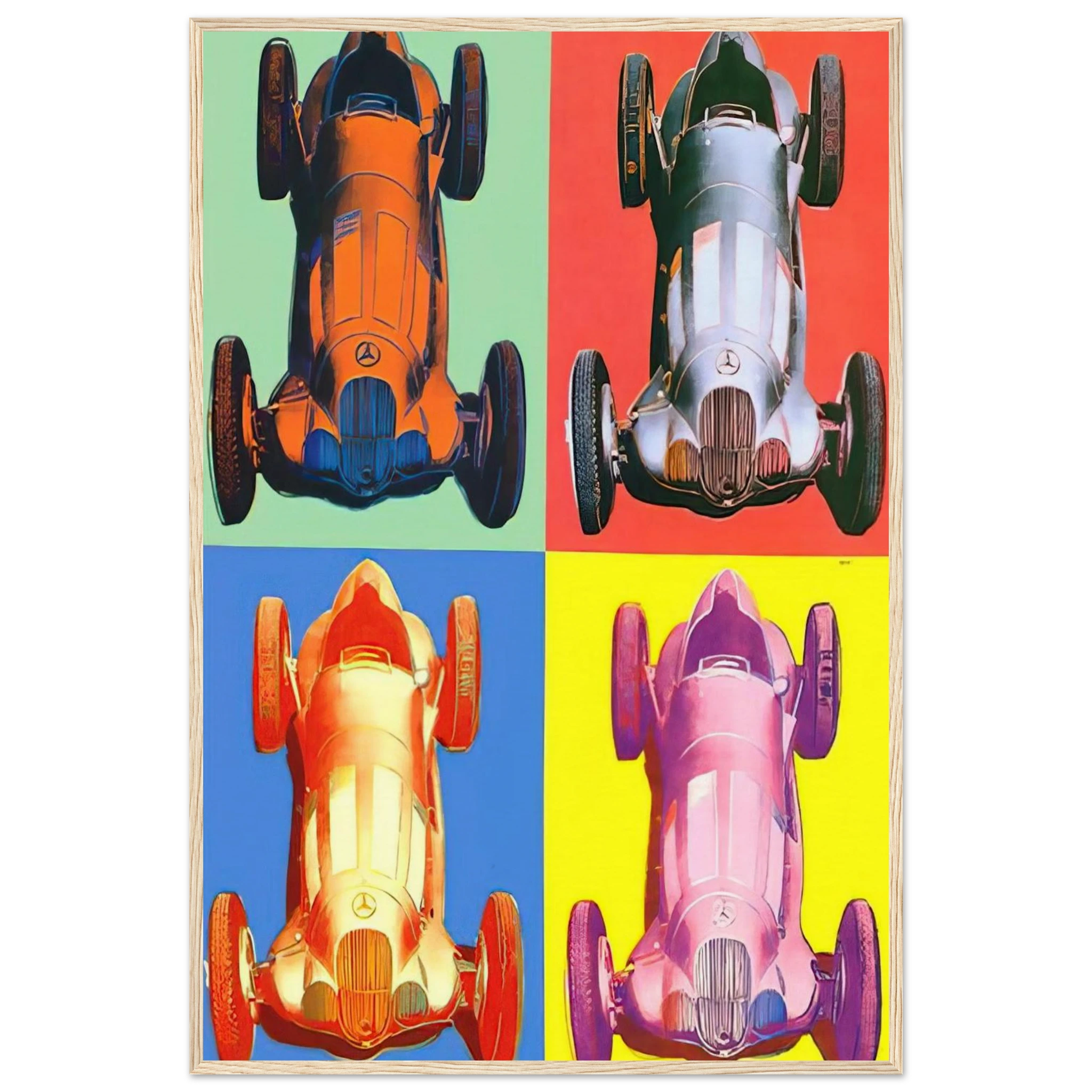 Benz Racing Car Framed Poster | Andy Warhol Framed Prints Wall Art | Andy Warhol Prints
