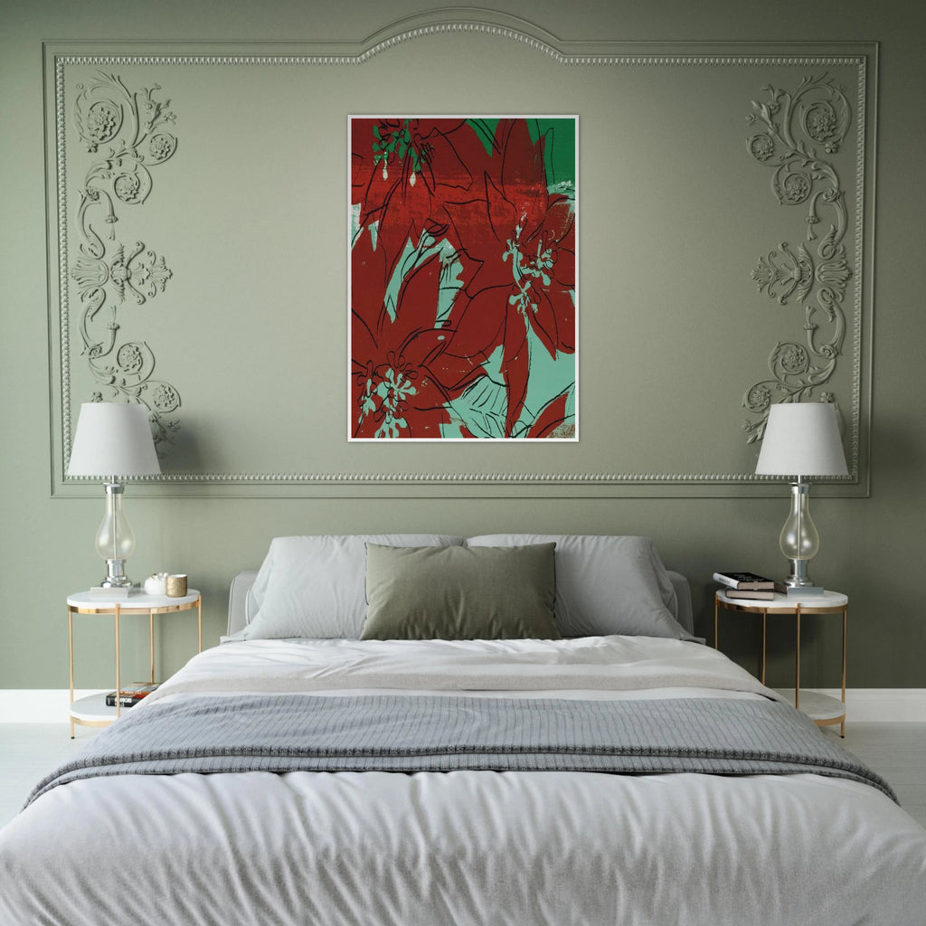 Poinsettias Framed Poster | Andy Warhol Framed Prints Wall Art | Andy Warhol Prints