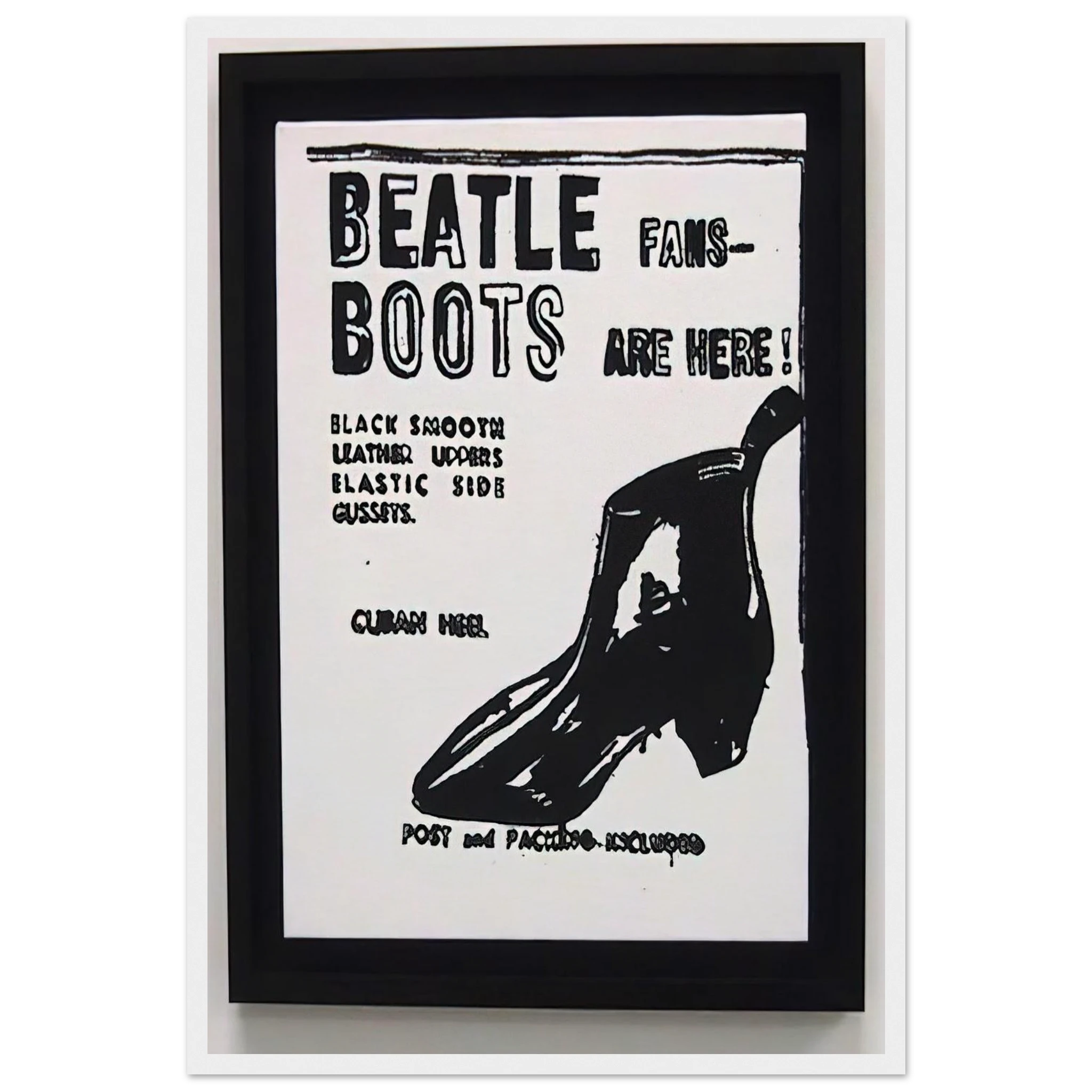 Beatle Boots Framed Poster | Andy Warhol Framed Prints Wall Art | Andy Warhol Prints