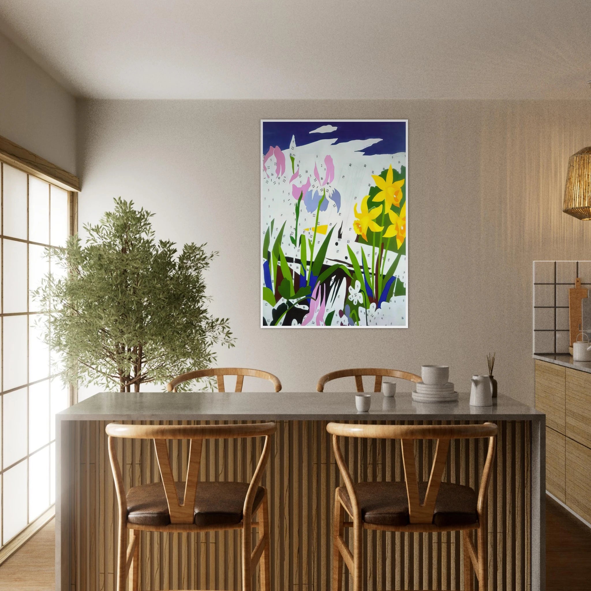 Do It Yourself  Flowers  Framed Poster | Andy Warhol Framed Prints Wall Art | Andy Warhol Prints