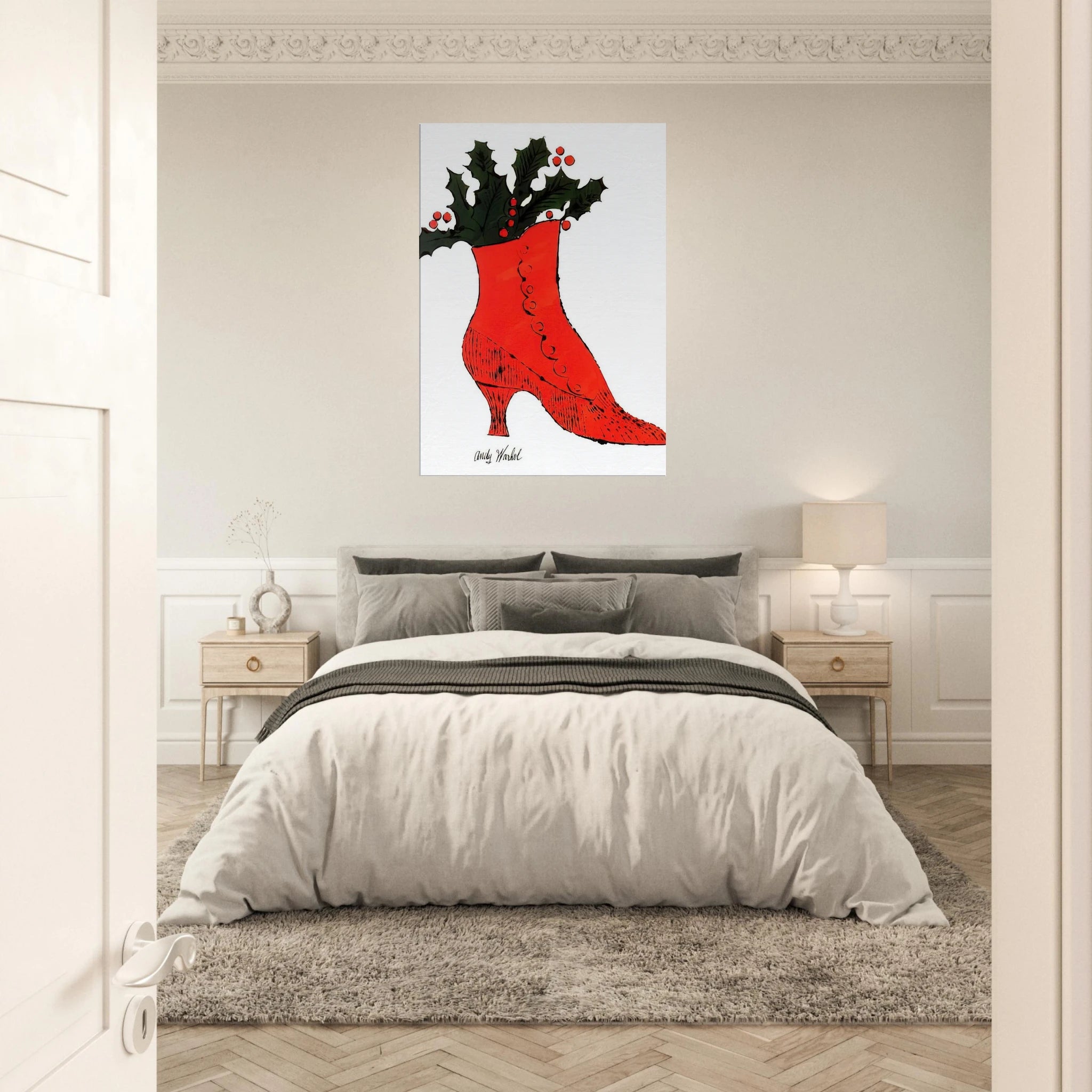 Untitled  red Boot Wit Holly  Canvas | Andy Warhol Canvas | Andy Warhol Prints