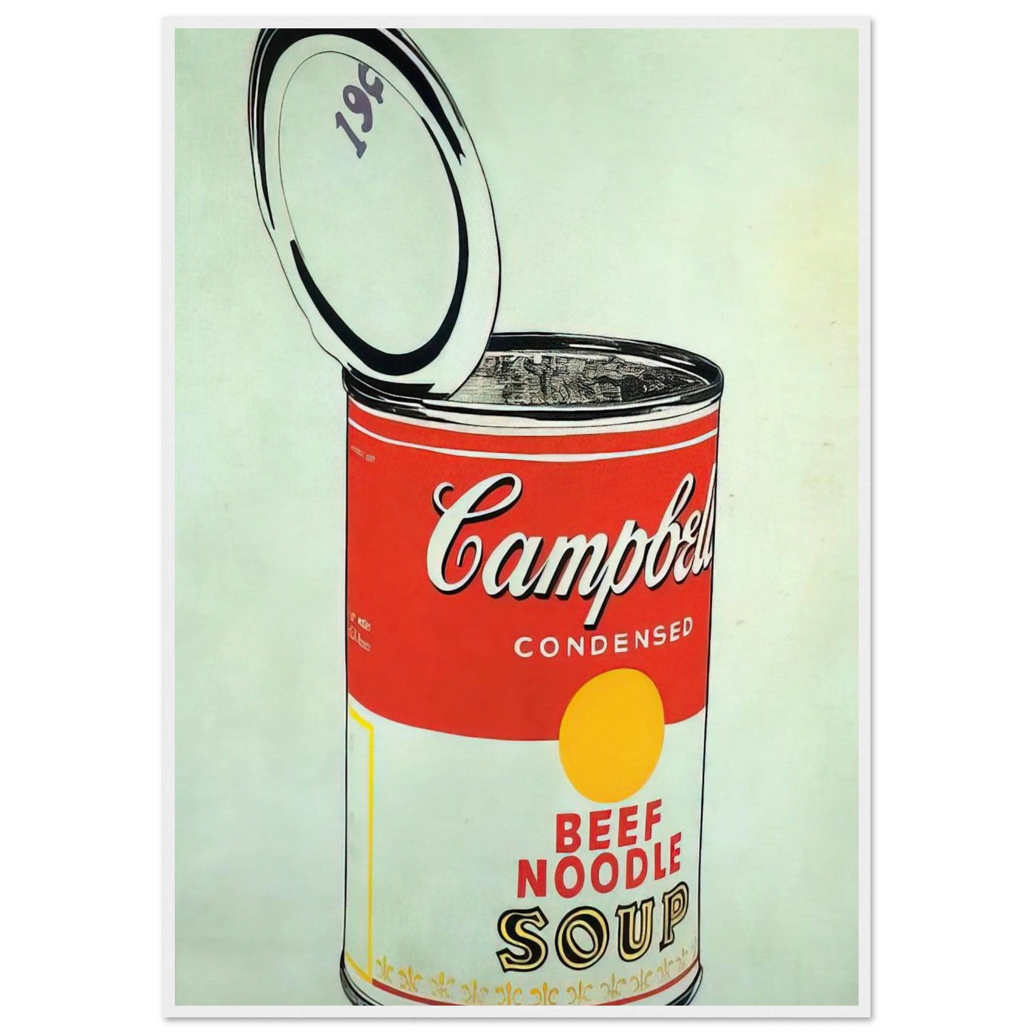 Big Campbell's Soup Can 19c  Beef Noodle  Framed Poster | Andy Warhol Framed Prints Wall Art | Andy Warhol Prints