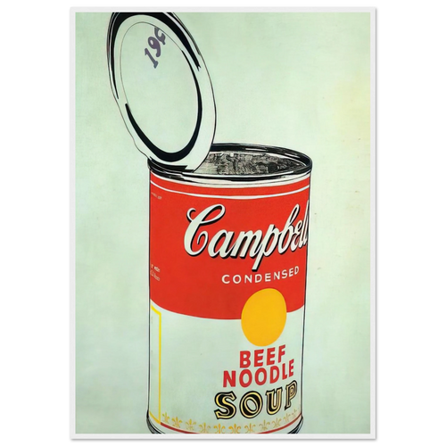 Big Campbell's Soup Can 19c  Beef Noodle  Framed Poster | Andy Warhol Framed Prints Wall Art | Andy Warhol Prints