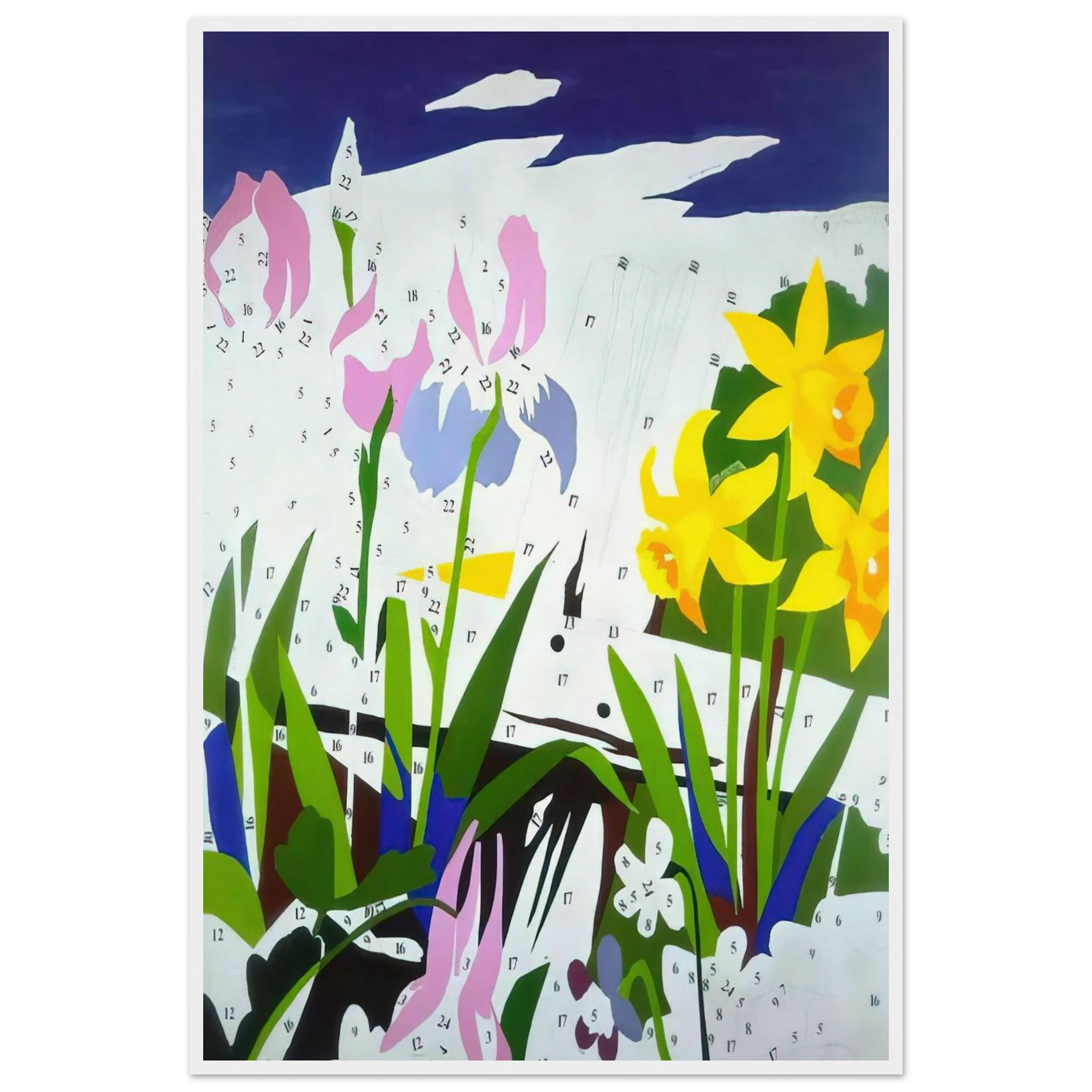 Do It Yourself  Flowers  Framed Poster | Andy Warhol Framed Prints Wall Art | Andy Warhol Prints