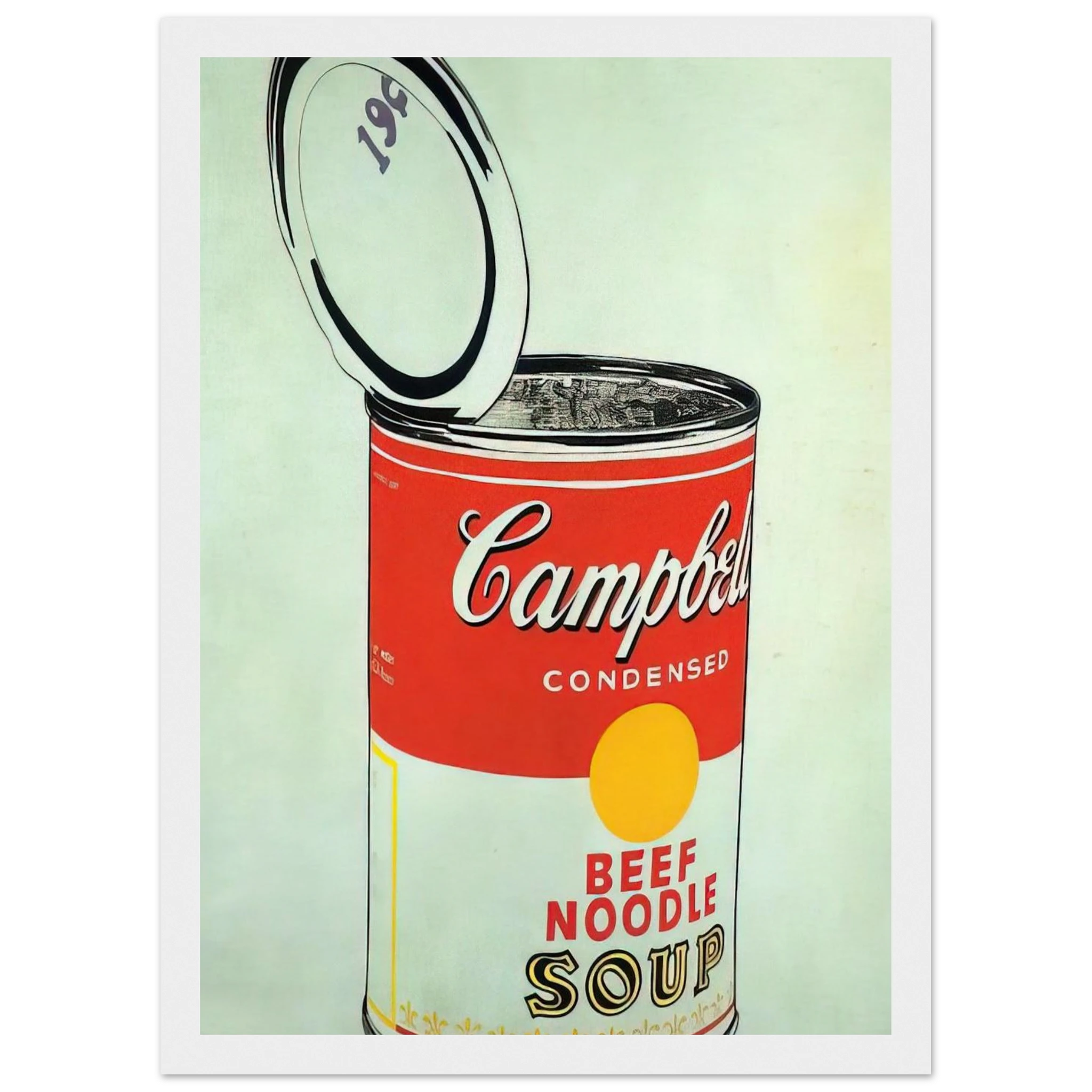 Big Campbell's Soup Can 19c  Beef Noodle  Framed Poster | Andy Warhol Framed Prints Wall Art | Andy Warhol Prints