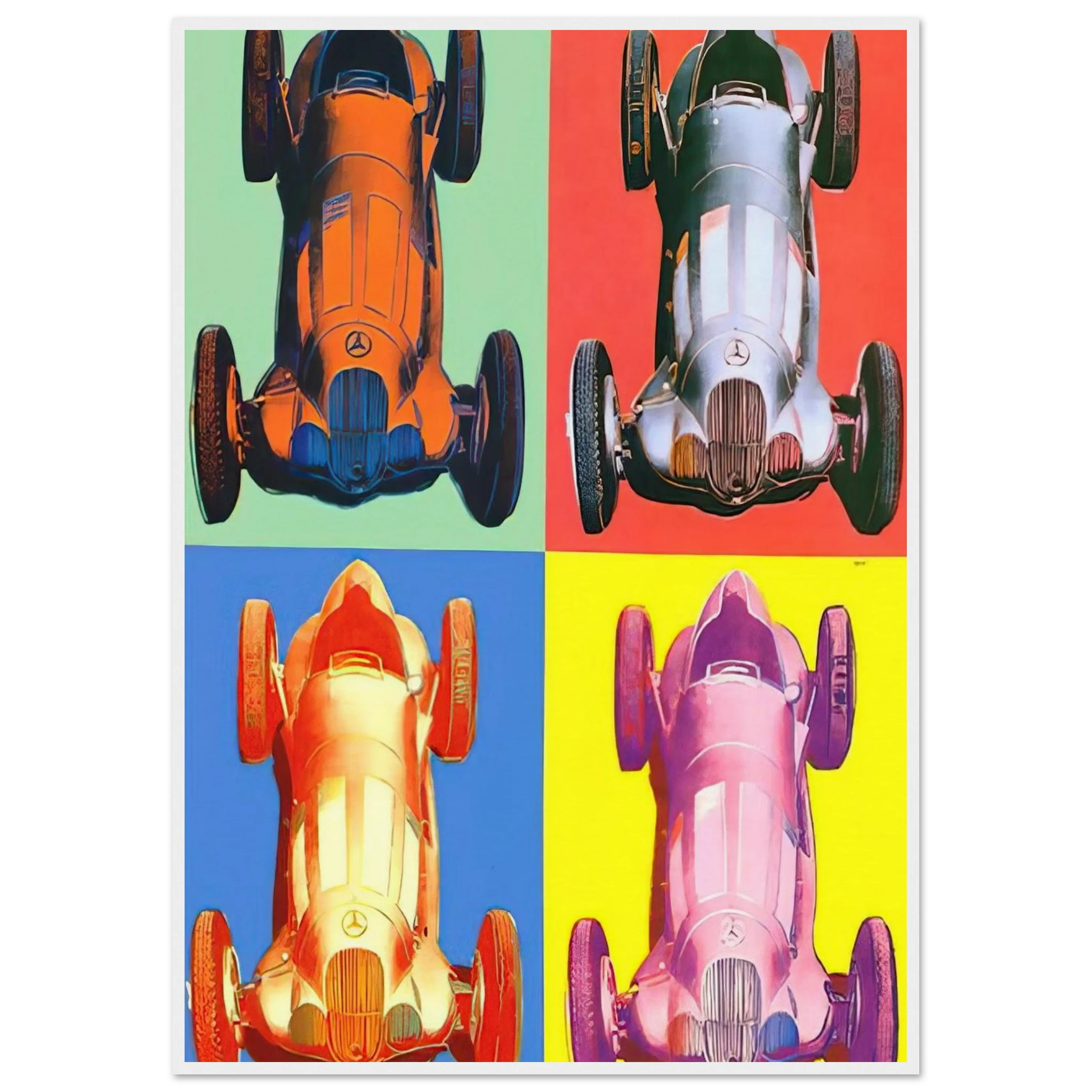 Benz Racing Car Framed Poster | Andy Warhol Framed Prints Wall Art | Andy Warhol Prints