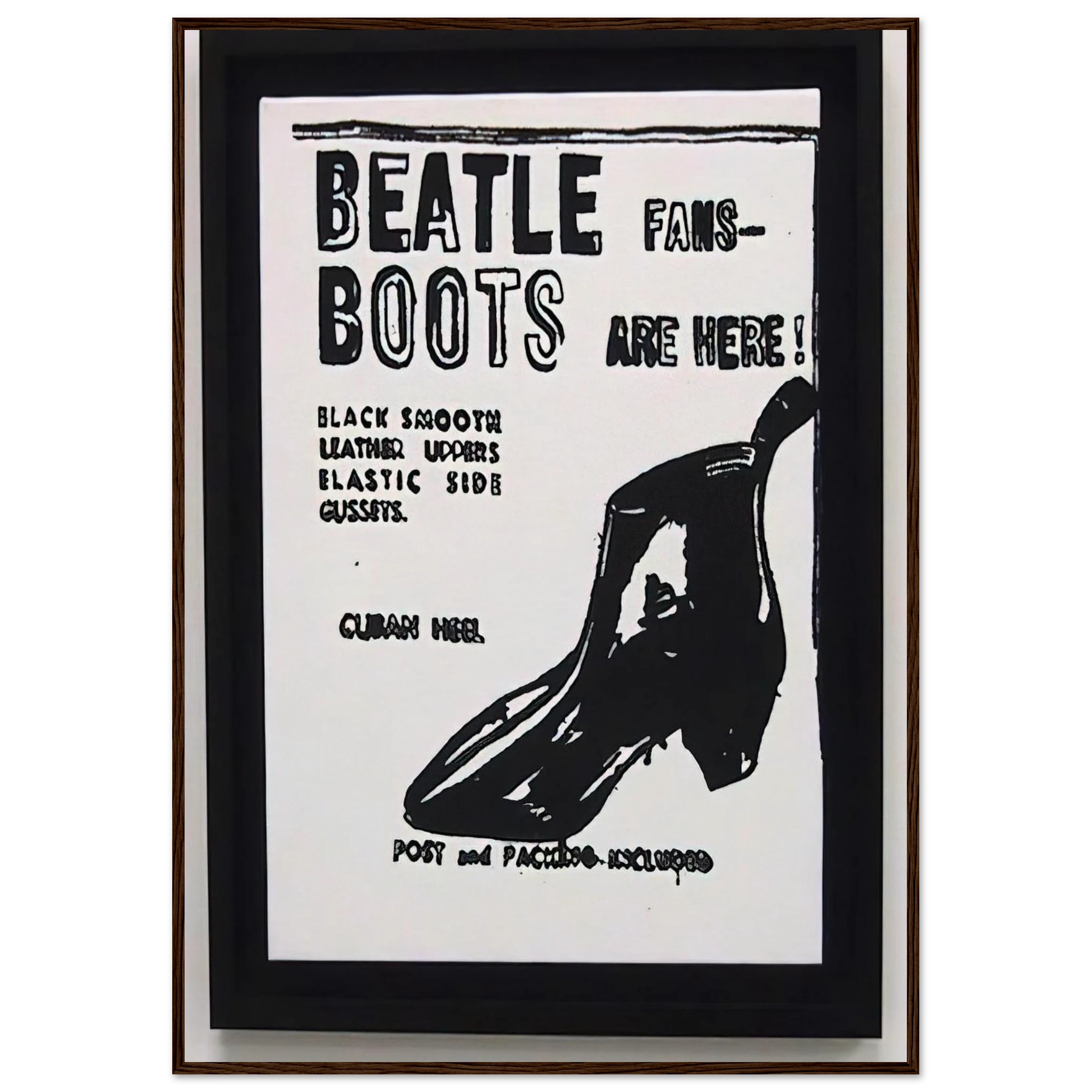 Beatle Boots Framed Poster | Andy Warhol Framed Prints Wall Art | Andy Warhol Prints