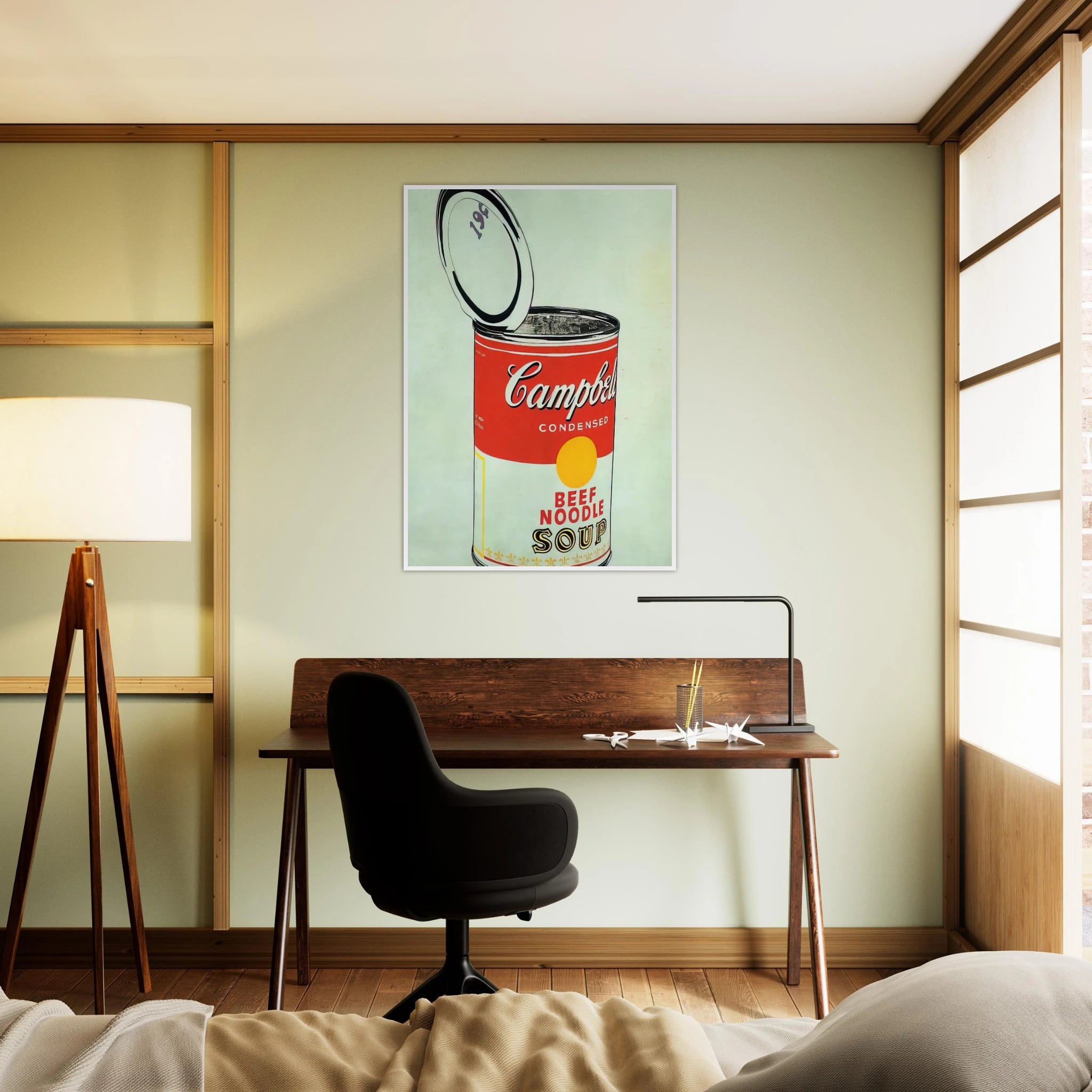 Big Campbell's Soup Can 19c  Beef Noodle  Framed Poster | Andy Warhol Framed Prints Wall Art | Andy Warhol Prints