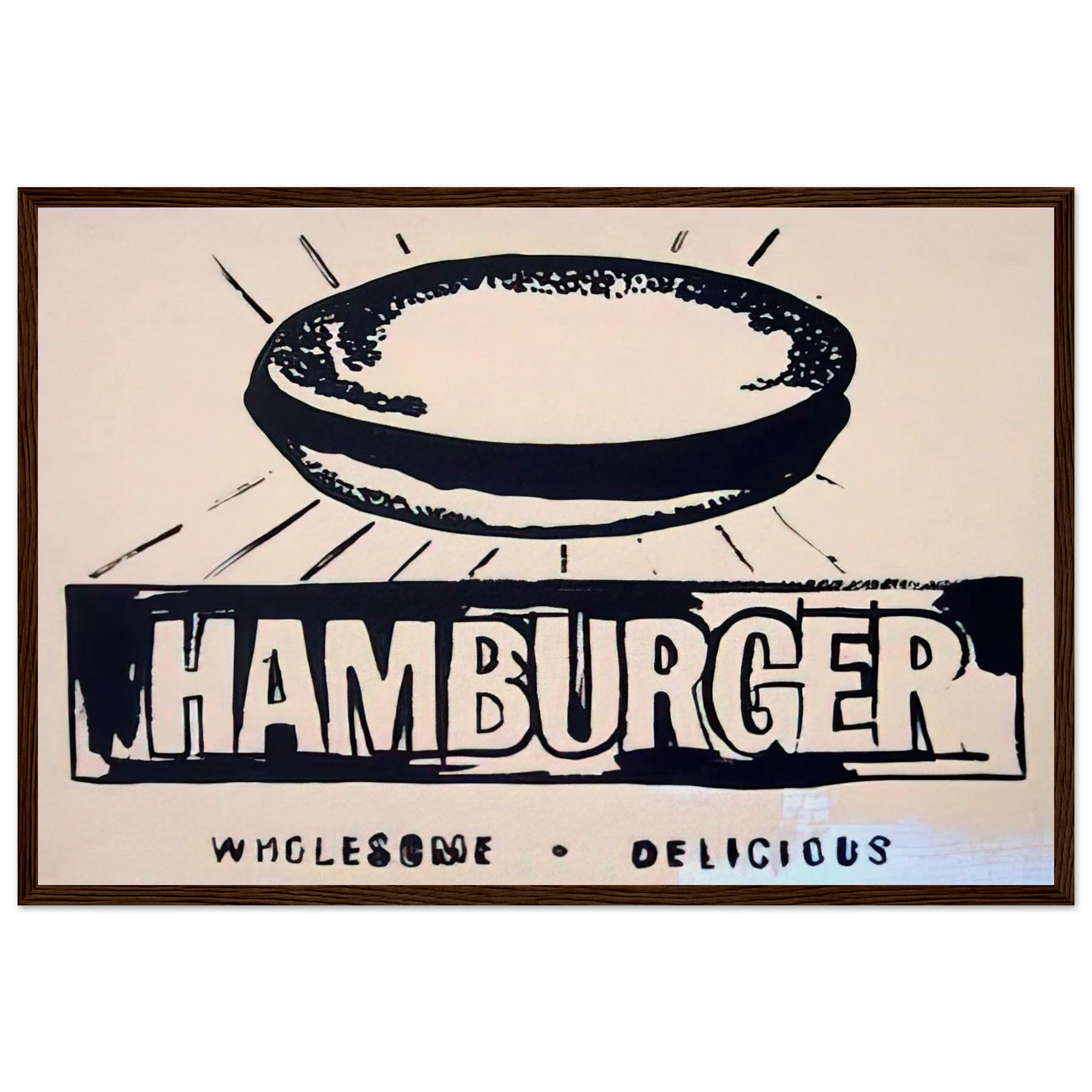 Hamburger  beige  Framed Poster | Andy Warhol Framed Prints Wall Art | Andy Warhol Prints