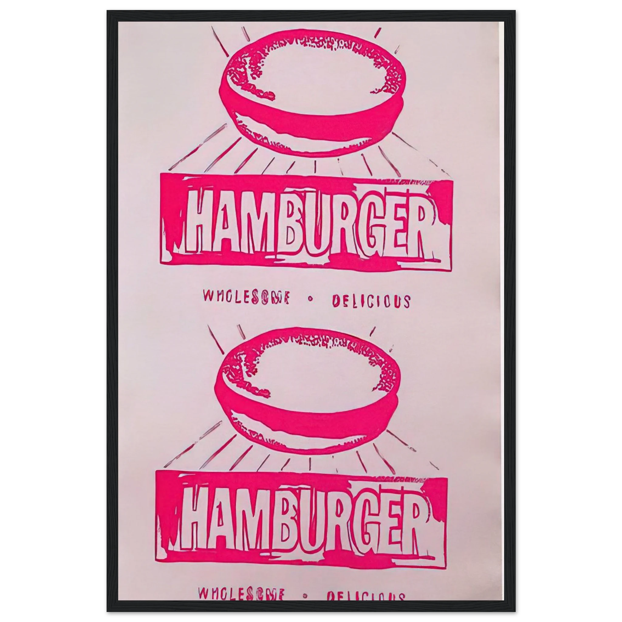 Double Hamburger Framed Poster | Andy Warhol Framed Prints Wall Art | Andy Warhol Prints