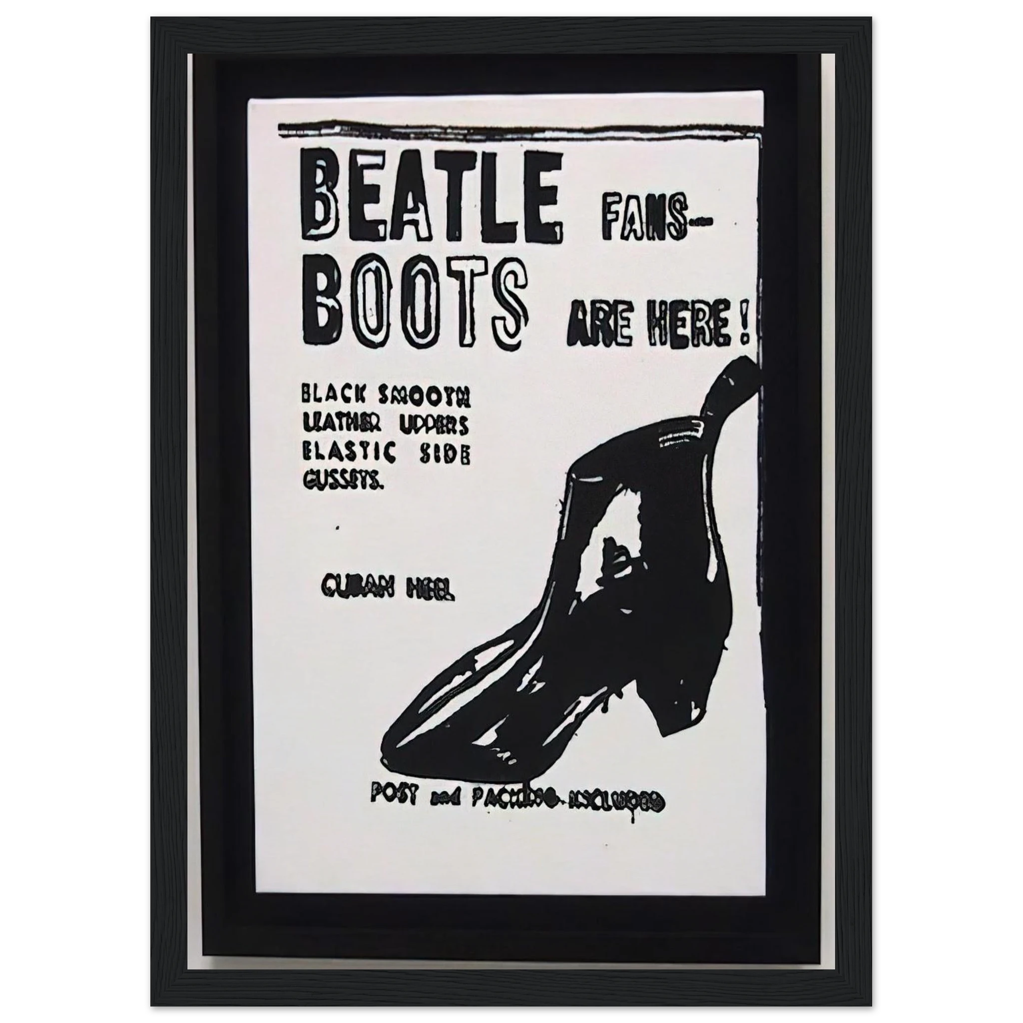 Beatle Boots Framed Poster | Andy Warhol Framed Prints Wall Art | Andy Warhol Prints