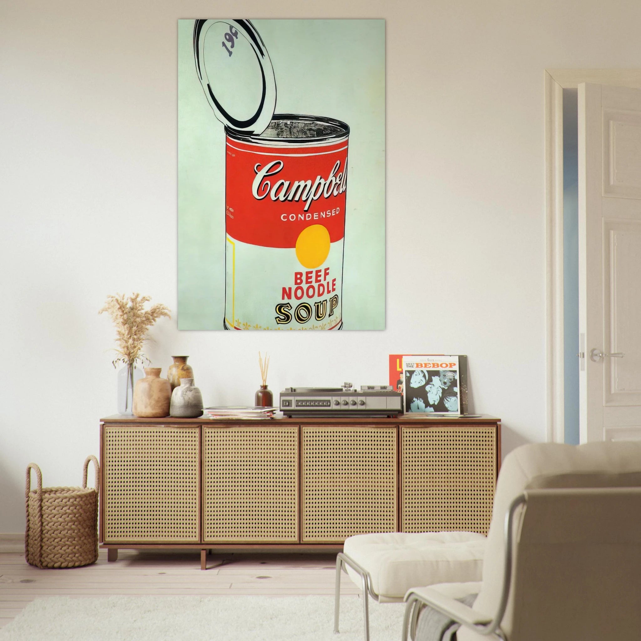 Big Campbell's Soup Can 19c  Beef Noodle  Poster | Andy Warhol Poster | Andy Warhol Prints