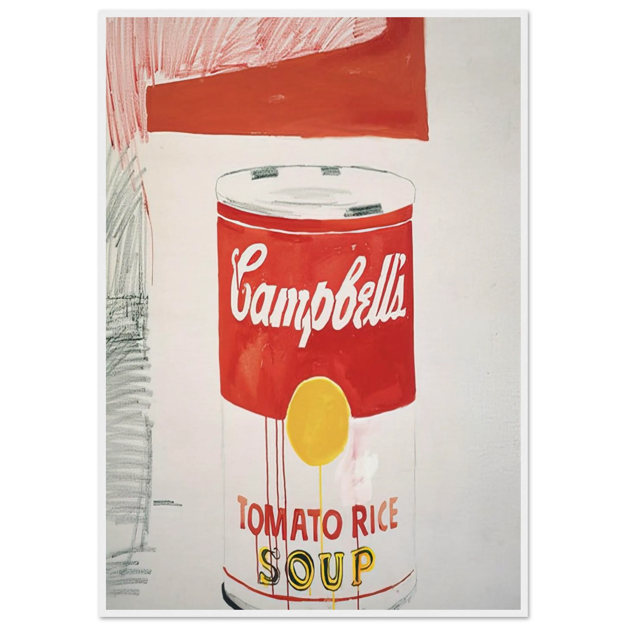 Campbell's Soup Can  Tomato Rice  Framed Poster | Andy Warhol Framed Prints Wall Art | Andy Warhol Prints