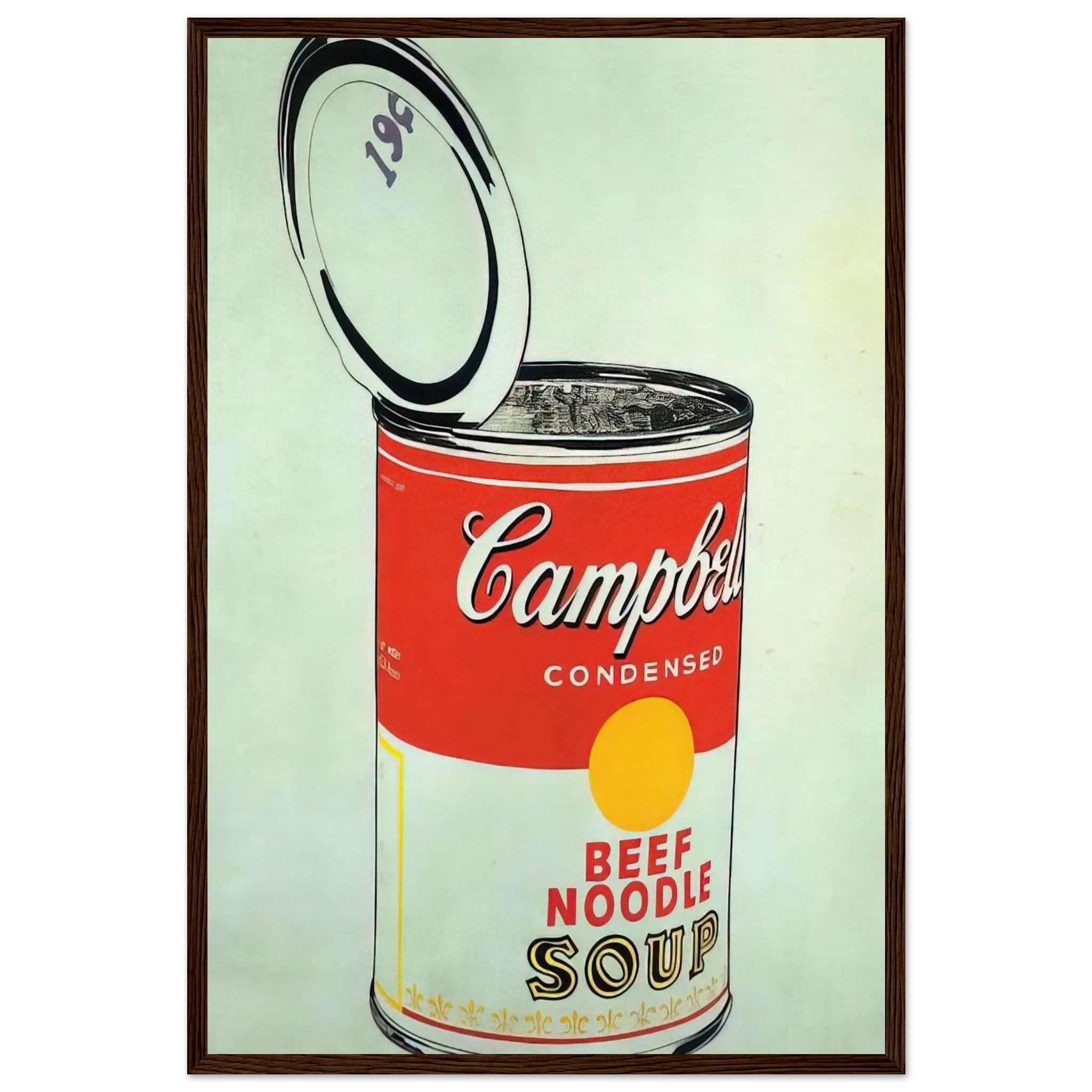Big Campbell's Soup Can 19c  Beef Noodle  Framed Poster | Andy Warhol Framed Prints Wall Art | Andy Warhol Prints