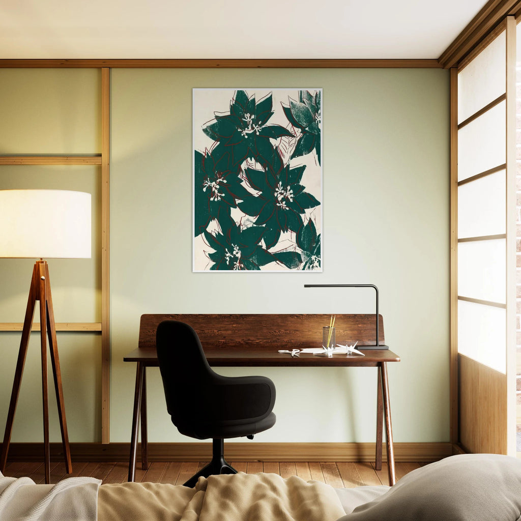 Poinsetta Framed Poster | Andy Warhol Framed Prints Wall Art | Andy Warhol Prints