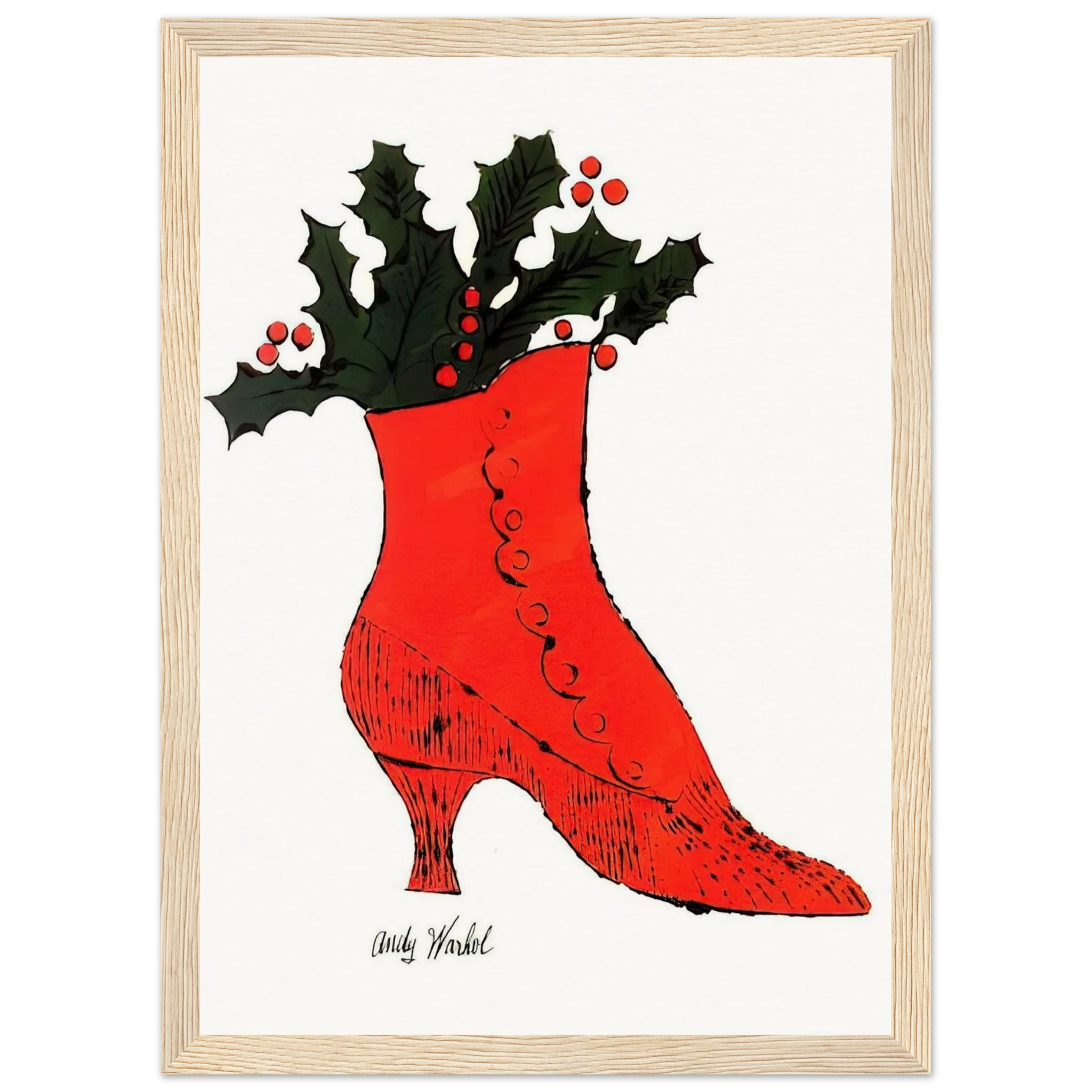 Untitled  red Boot Wit Holly  Framed Poster | Andy Warhol Framed Prints Wall Art | Andy Warhol Prints