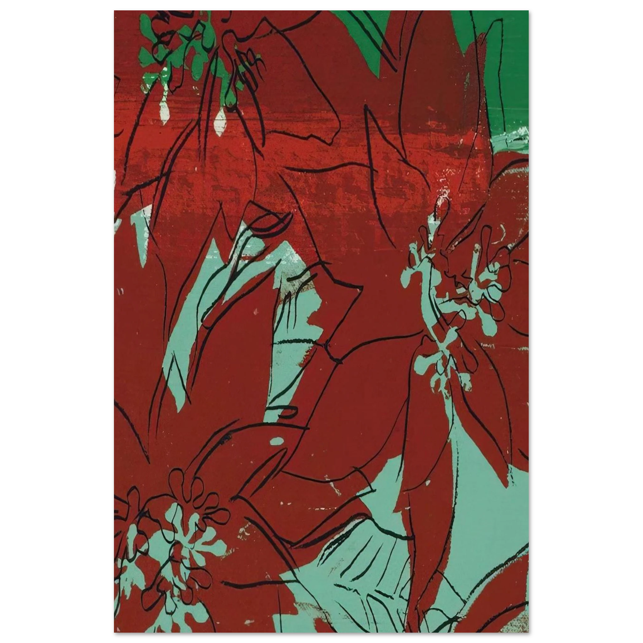 Poinsettias Poster | Andy Warhol Poster | Andy Warhol Prints