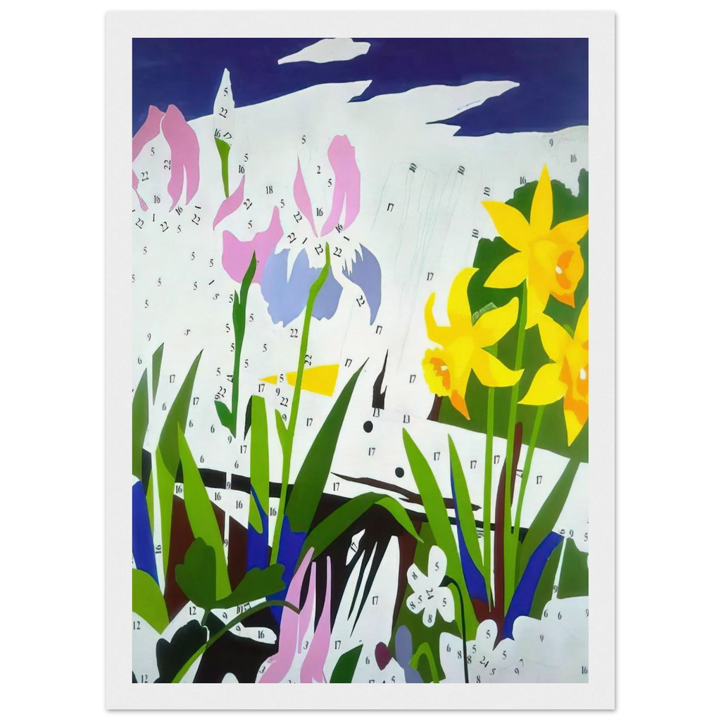 Do It Yourself  Flowers  Framed Poster | Andy Warhol Framed Prints Wall Art | Andy Warhol Prints