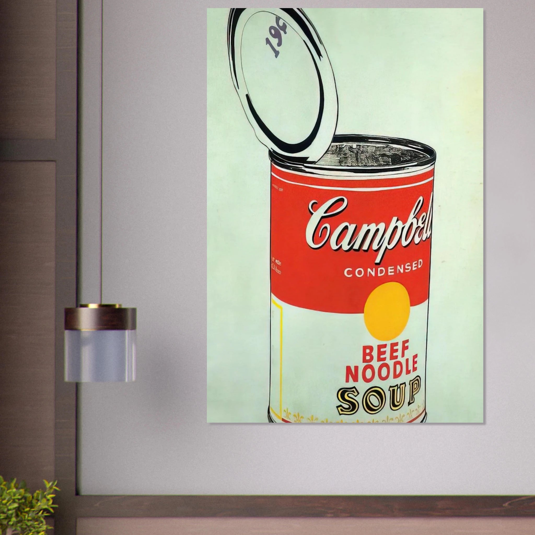 Big Campbell's Soup Can 19c  Beef Noodle  Poster | Andy Warhol Poster | Andy Warhol Prints