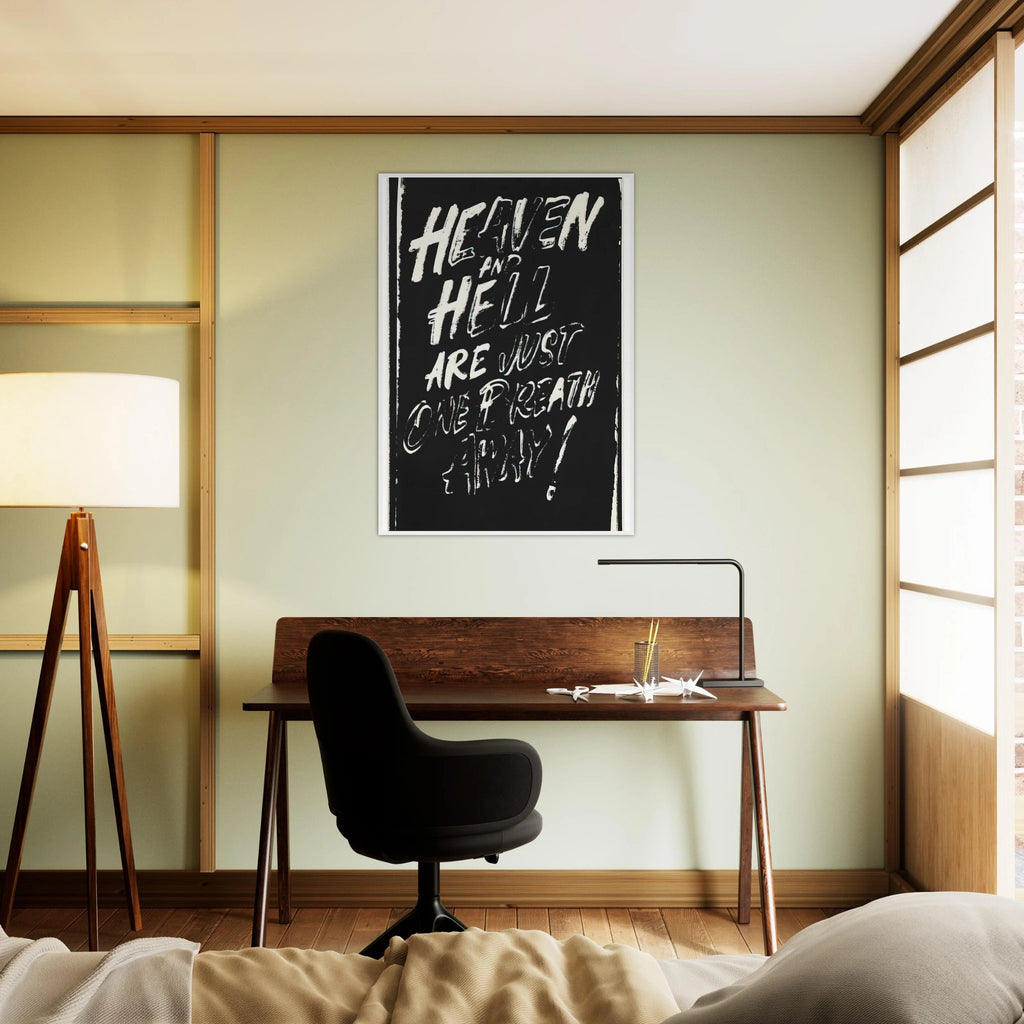 Heaven and Hell Are Just One Breath Away! Framed Poster | Andy Warhol Framed Prints Wall Art | Andy Warhol Prints