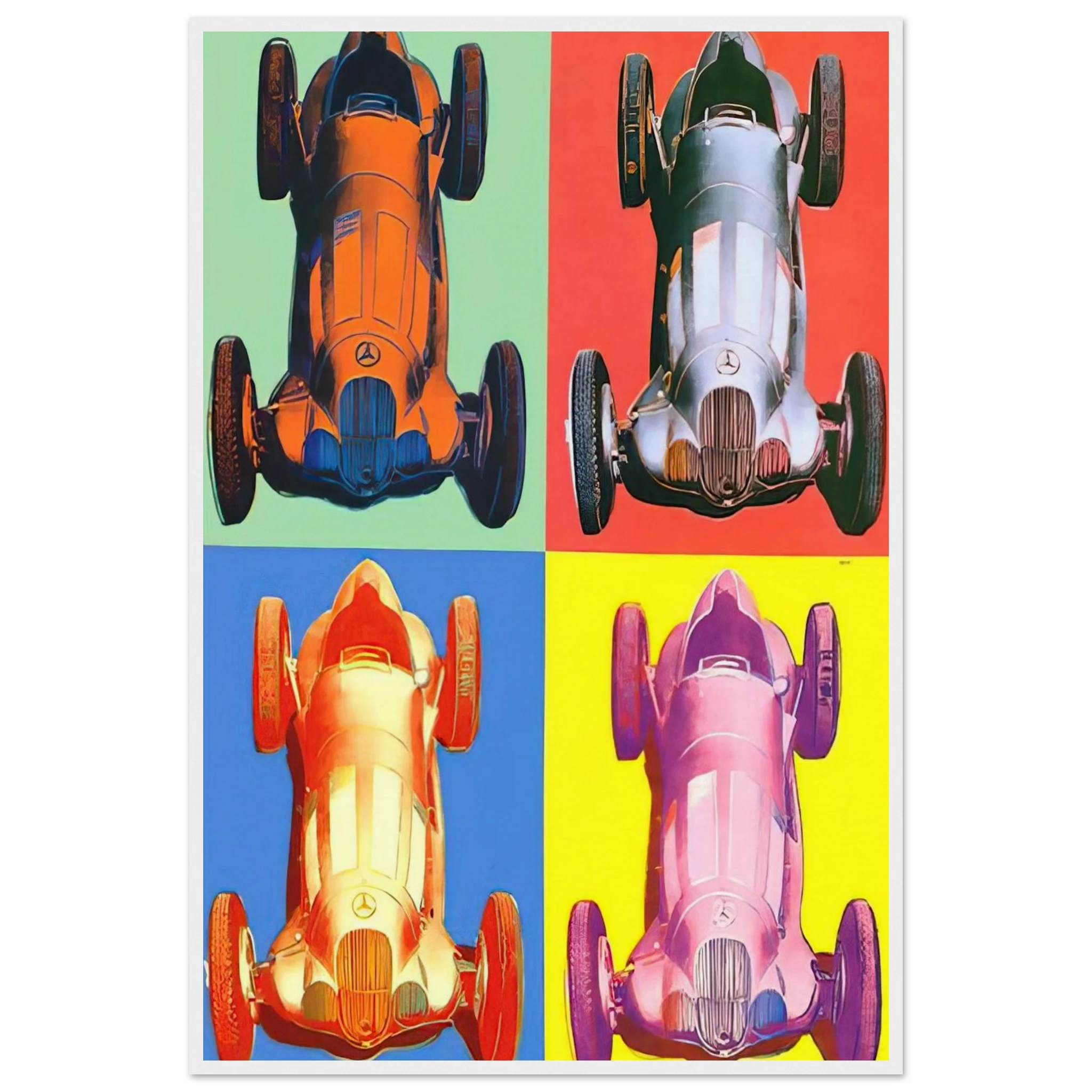 Benz Racing Car Framed Poster | Andy Warhol Framed Prints Wall Art | Andy Warhol Prints