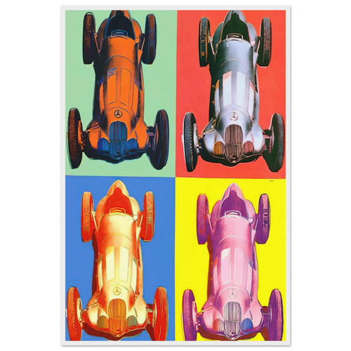 Benz Racing Car Framed Poster | Andy Warhol Framed Prints Wall Art | Andy Warhol Prints