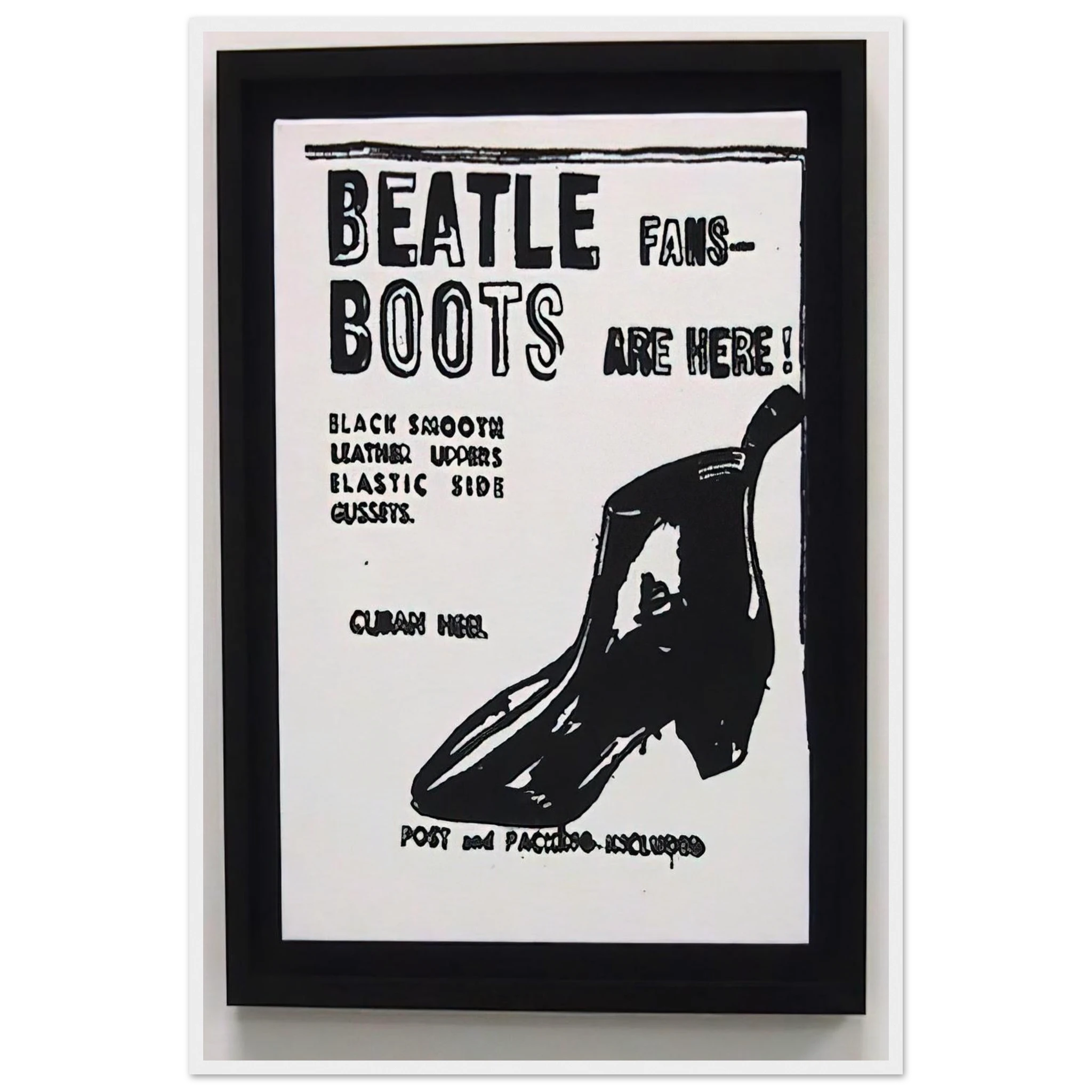 Beatle Boots Framed Poster | Andy Warhol Framed Prints Wall Art | Andy Warhol Prints